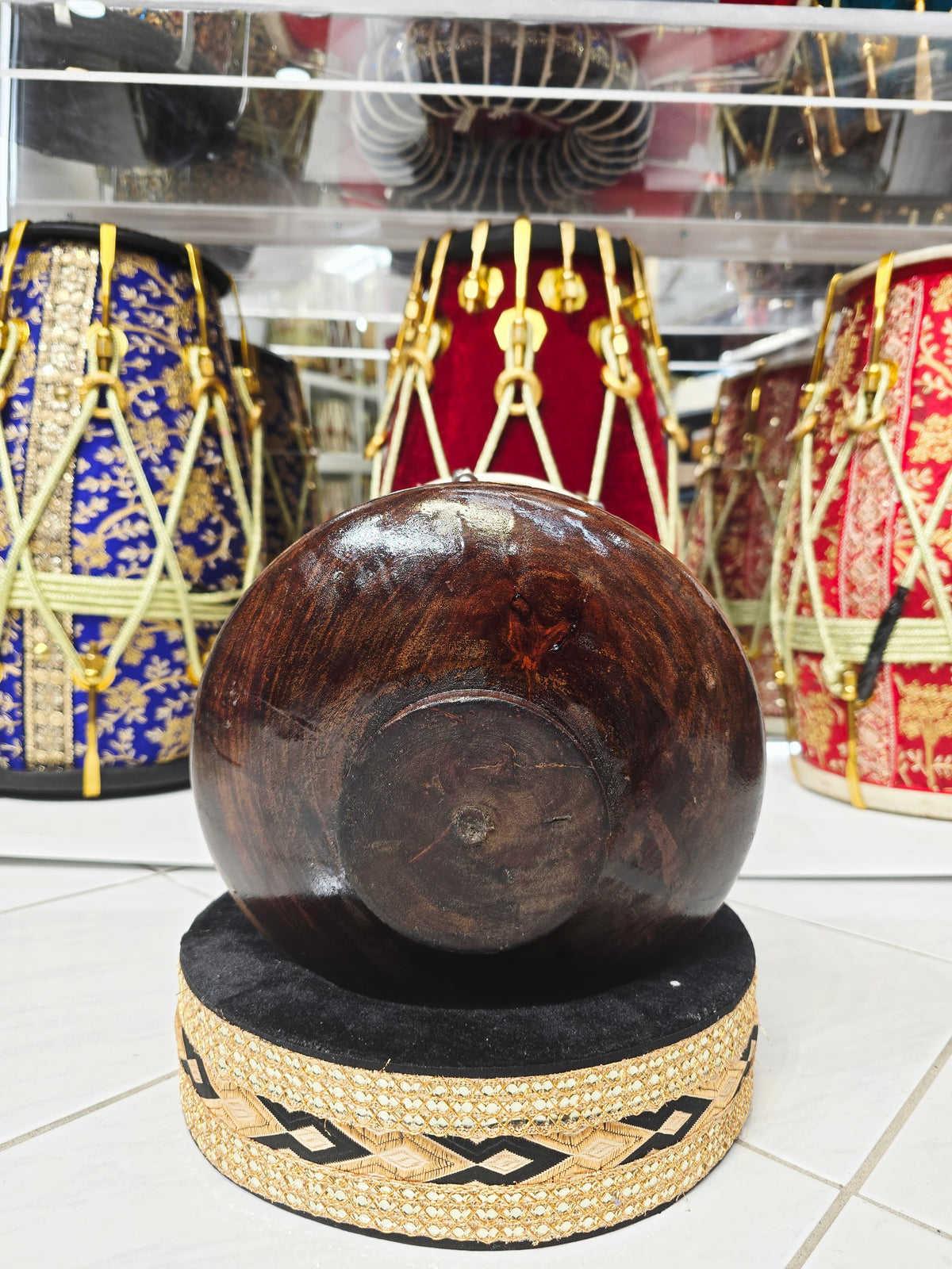 Rakta Laya™ Red Sheesham Half Dholki — 6.5″ Head | Compact Folk Tone