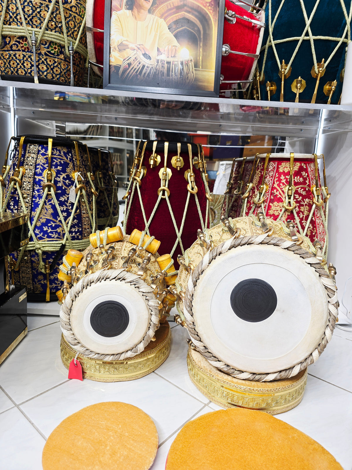 Sunehri Raag – 5.5" Red Sheesham Dayan (D/D#) + 9.25" Copper Bayan | Golden Sherwani Tabla Set