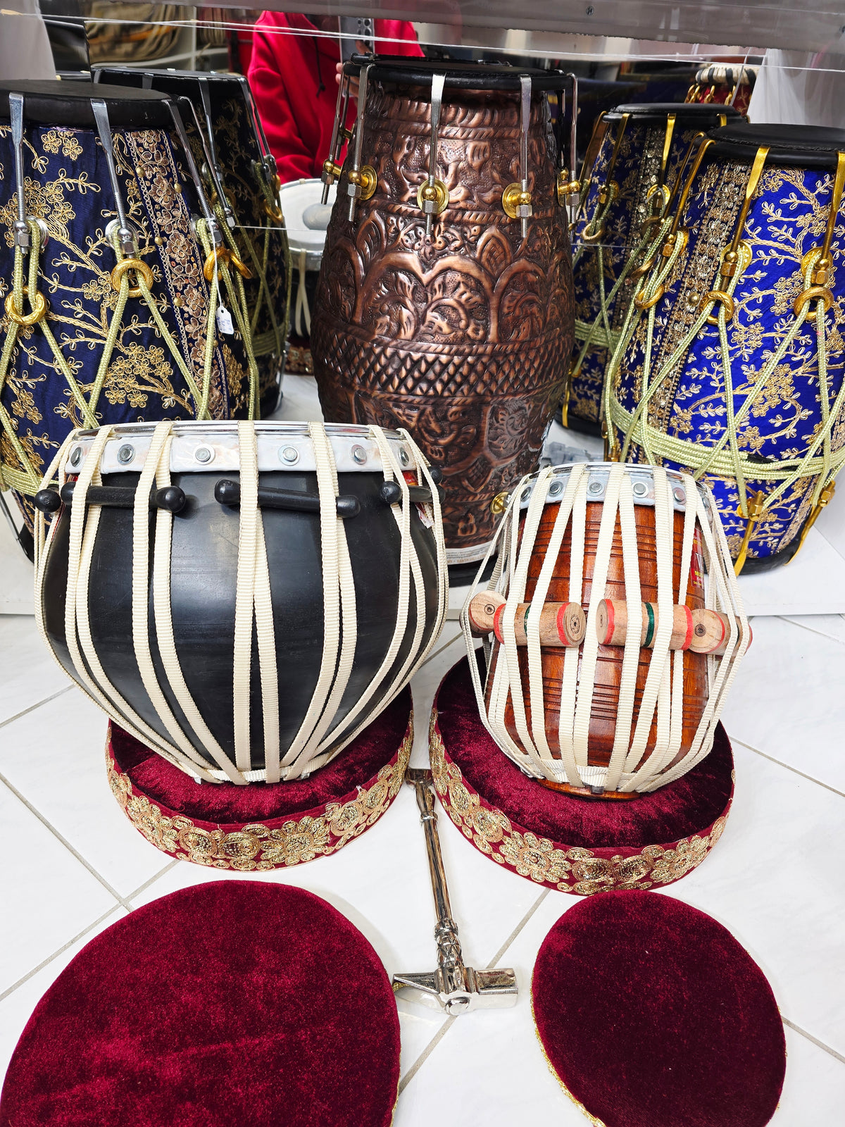 Shunya Red — 9″ Composite Engineered Shell Bayan & 5.75″ Red Sheesham D Vegan Tabla Set *Very Minor Cosmetic Blemishes