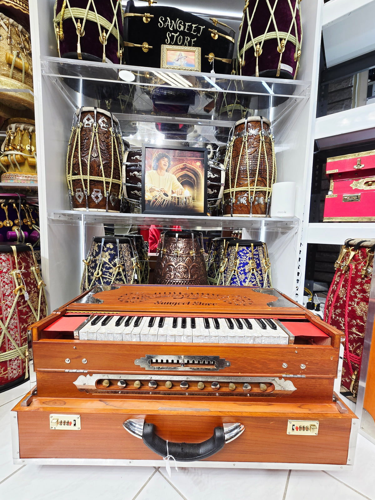 Surodha — 4-Reed BMMF · German Reeds, 13-Scale Changer Harmonium · Matte Wood Grain · German-Style Keys *Minor Cosmetic Blemishes