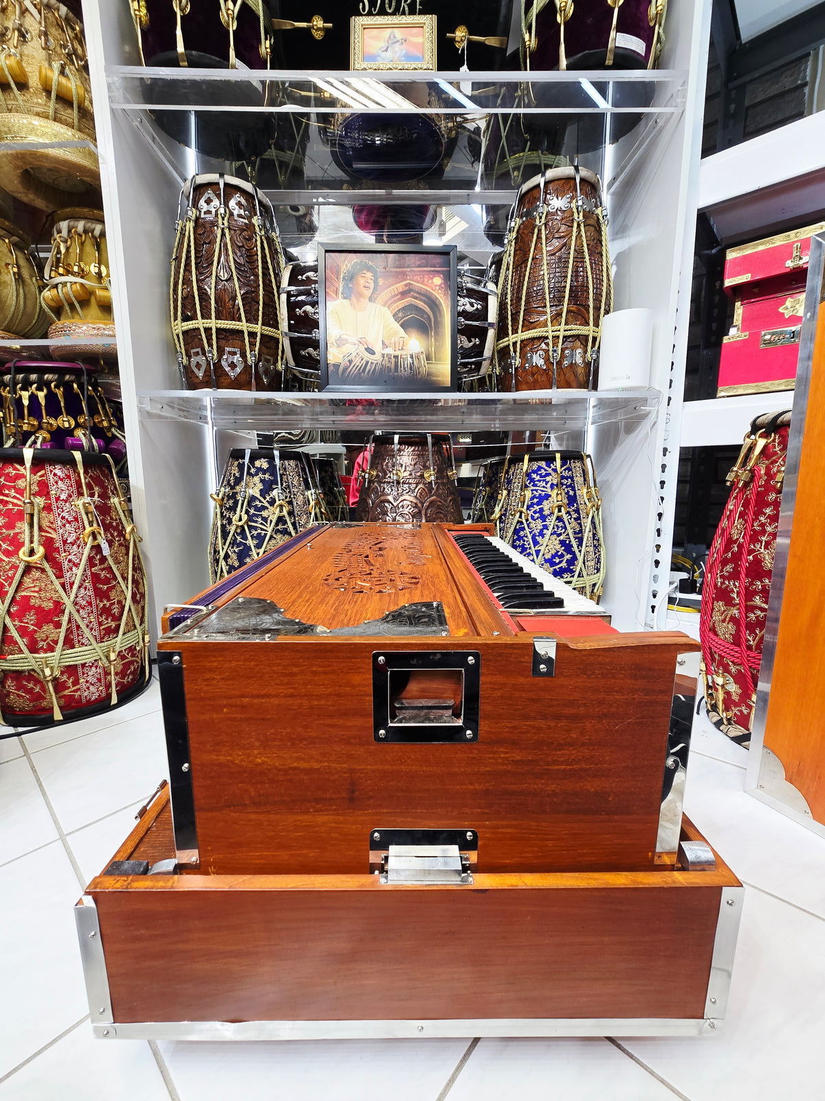 Surodha — 4-Reed BMMF · German Reeds, 13-Scale Changer Harmonium · Matte Wood Grain · German-Style Keys *Minor Cosmetic Blemishes