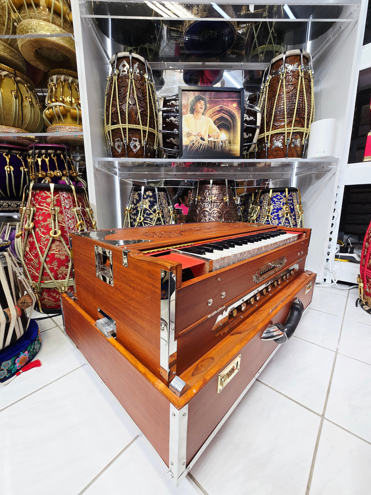 Surodha — 4-Reed BMMF · German Reeds, 13-Scale Changer Harmonium · Matte Wood Grain · German-Style Keys *Minor Cosmetic Blemishes