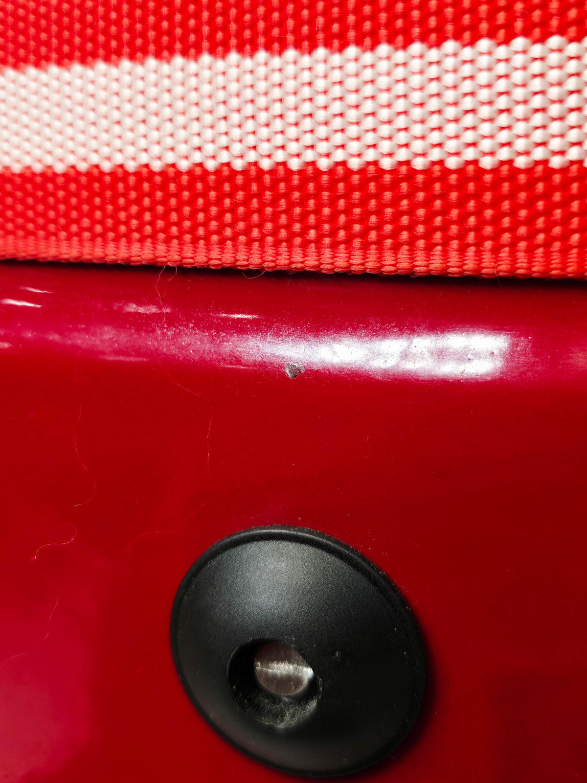 Redshift Classic — Deep Red Tabla Hard Case · 360° Spinner Wheels · Dual Handles · Fixed Reinforcement Straps · Very Minor Cosmetic Blemishes (g)