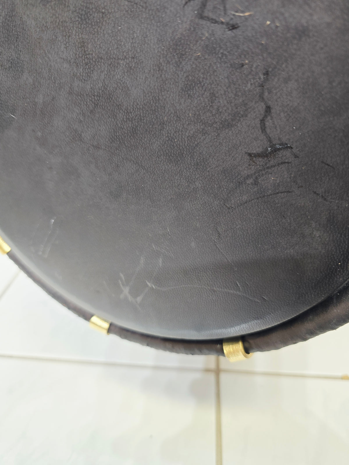 Zarif Noor — Black Sherwani-Wrapped Red Sheesham Dholak · Gold Roping · Traditional Tuning · Minor Cosmetic Defect on Bass Skin