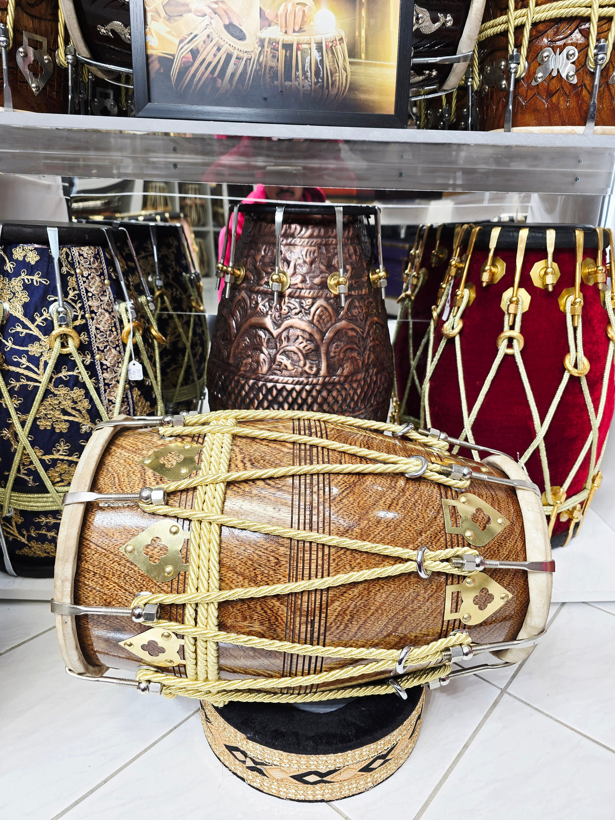 KARAMBOLT — 17.5" Compact Mango Wood Chetram Travel-Friendly Concert Dholak