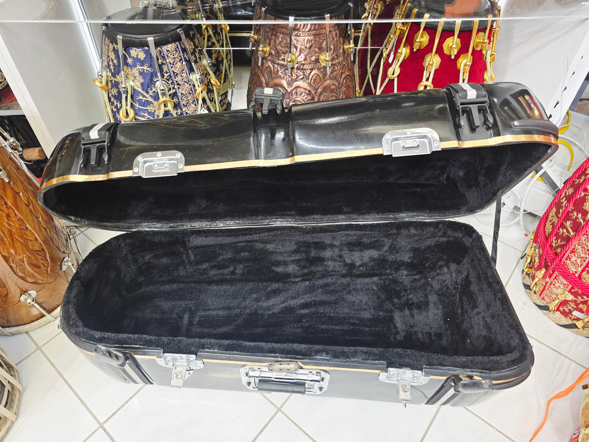 Obsidian Touring Vault – Triple Capacity Hard-Shell Tabla / Dholak Case with Luxury Black Felt Interior *Minor Cosmetic Blemishes