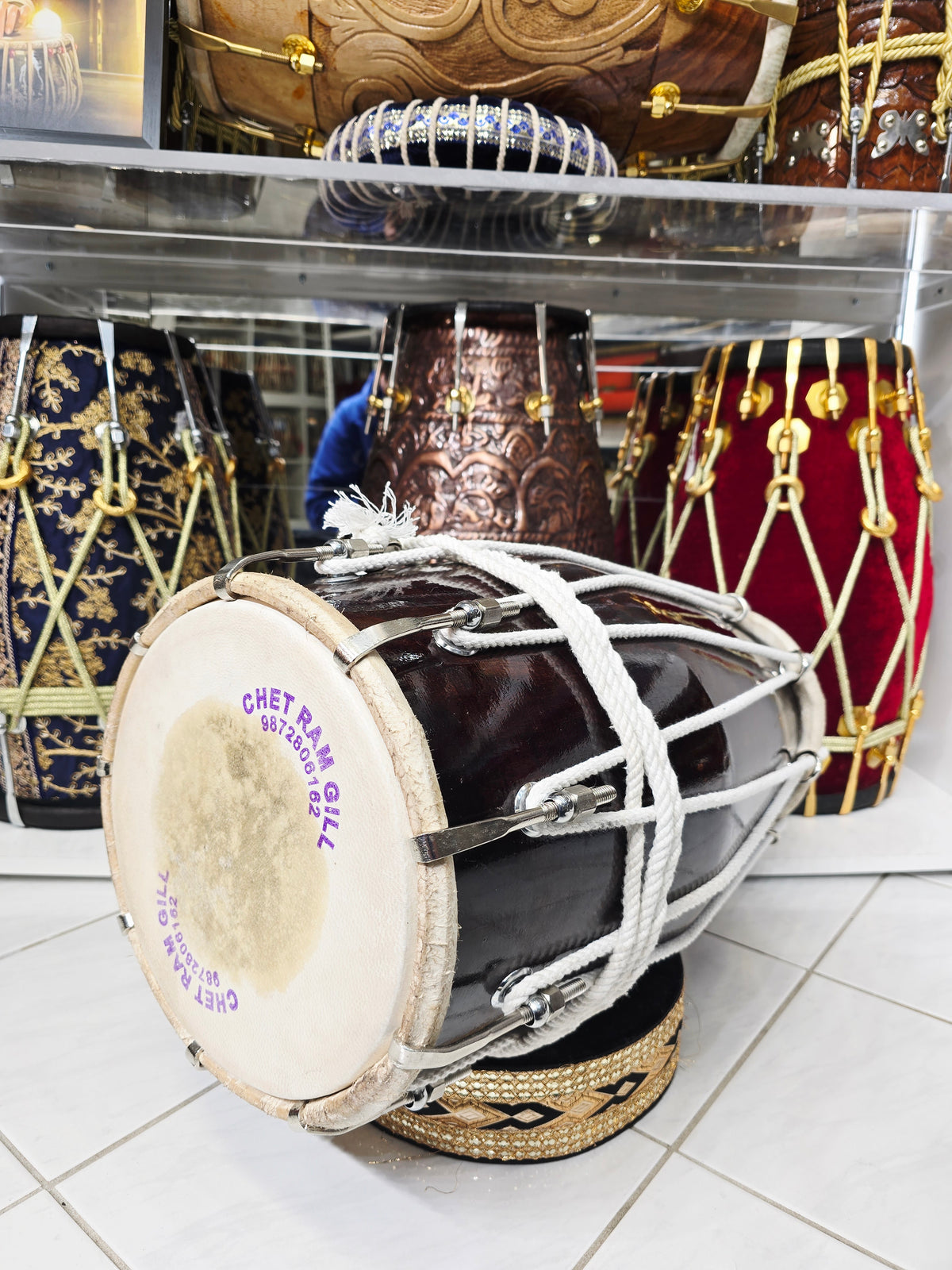 Naad Viraasat™ — Chetram Gill Hybrid Dholak (Half Bolted / Half Roped) *Exceptional Tone, Minor Cosmetic Blemishes