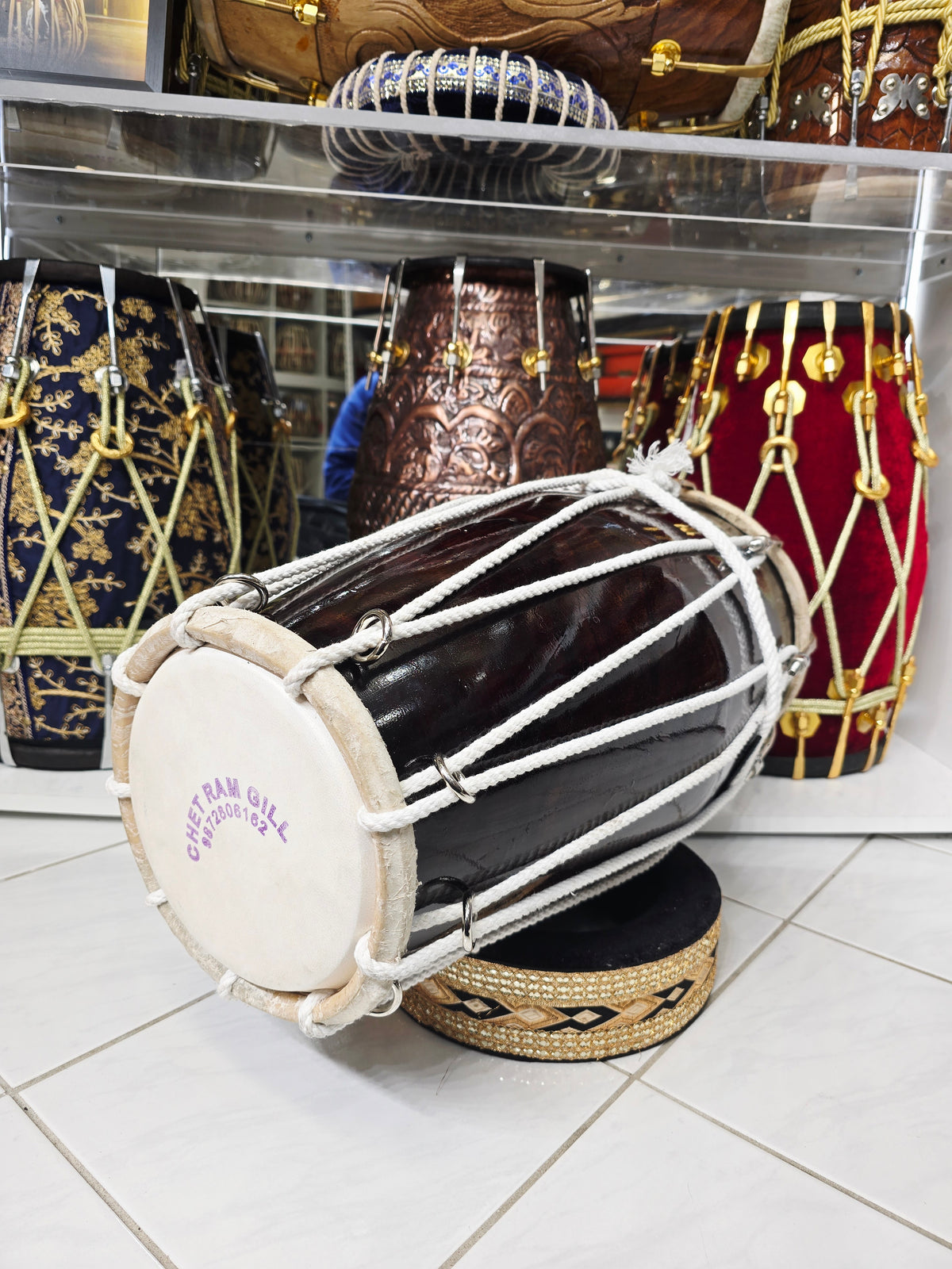 Naad Viraasat™ — Chetram Gill Hybrid Dholak (Half Bolted / Half Roped) *Exceptional Tone, Minor Cosmetic Blemishes