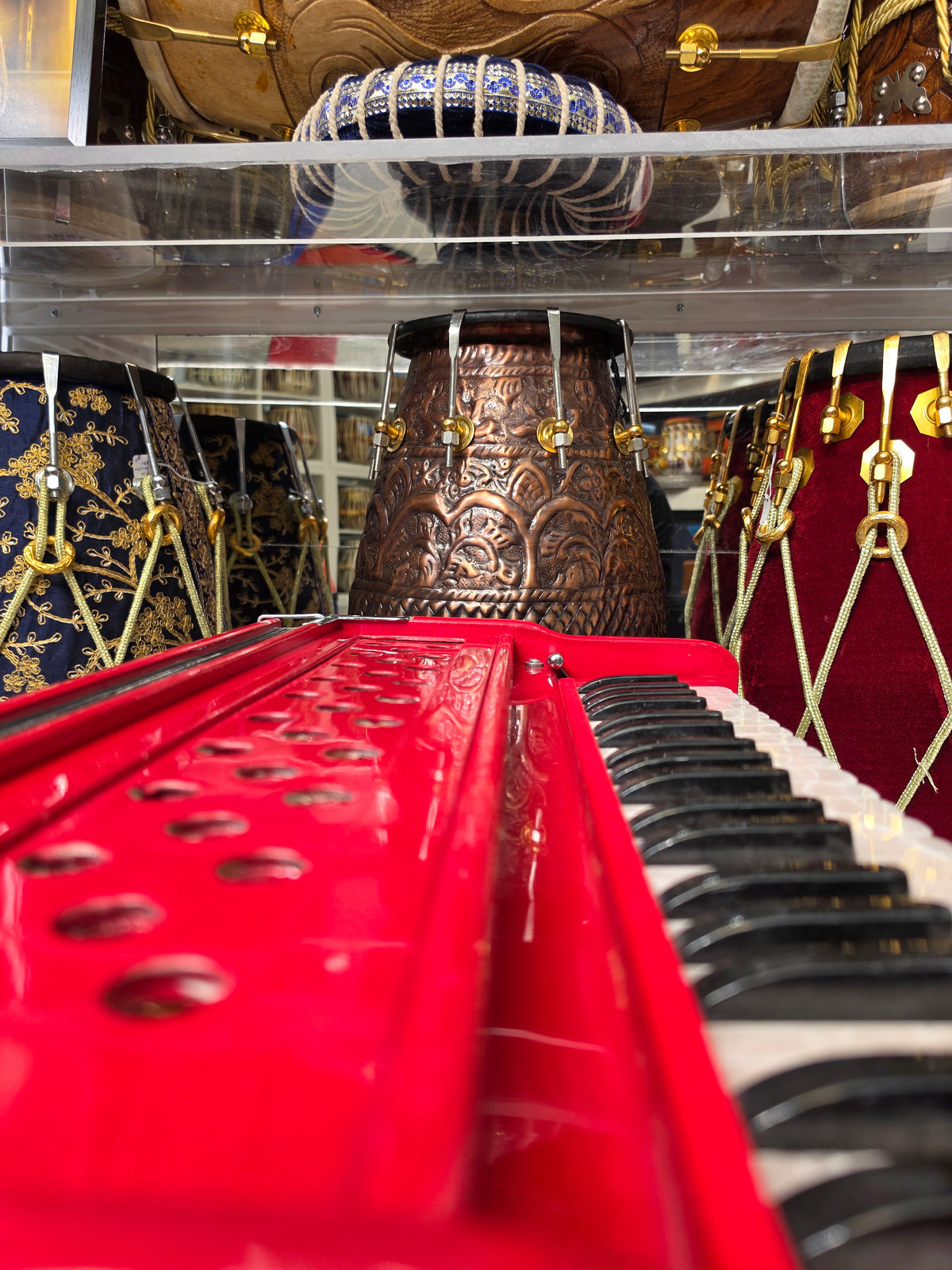 RagaFlare Red Pine Semi-Professional 39-Key Harmonium with Coupler (Minor Cosmetic Defects)