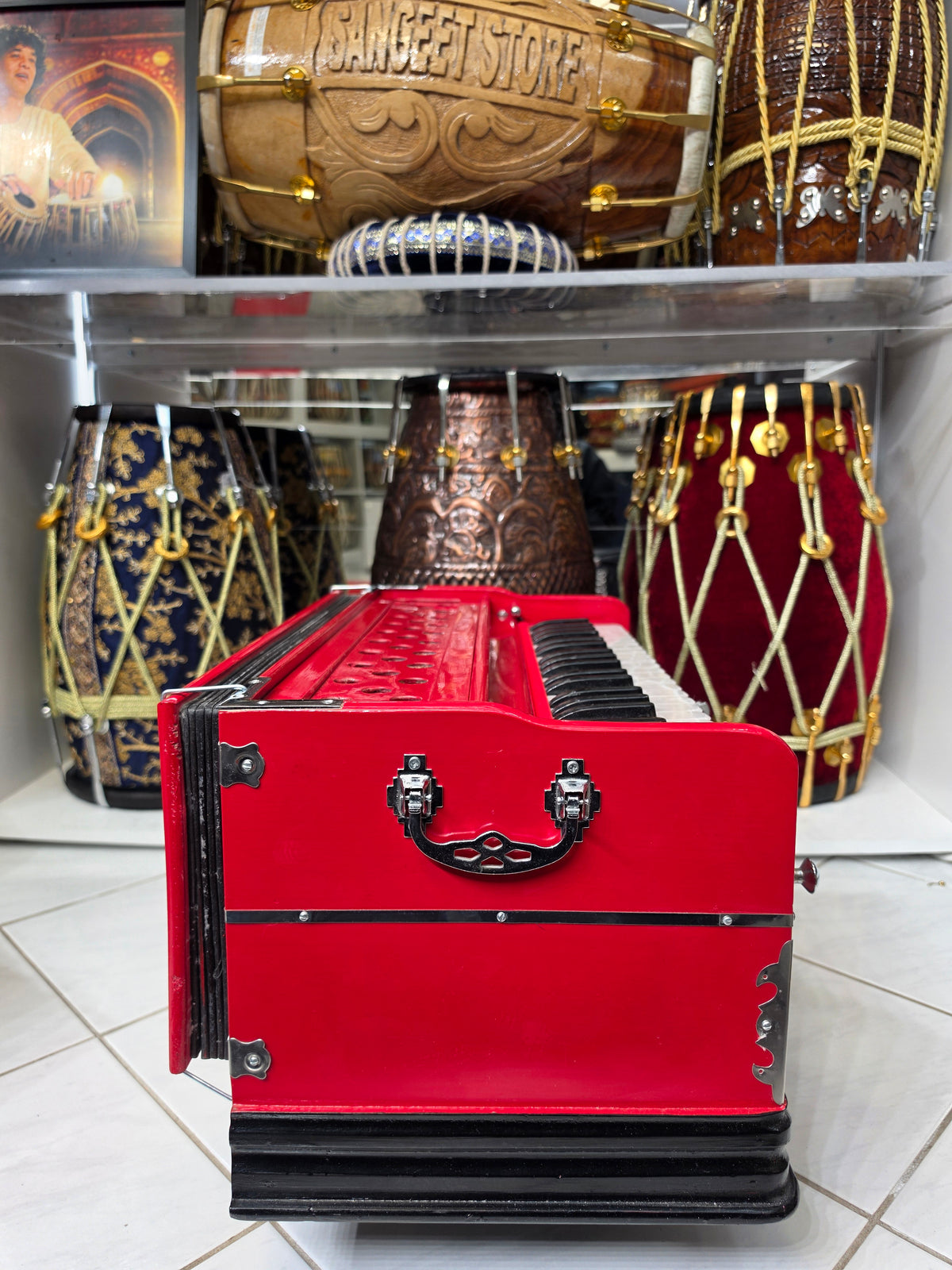 RagaFlare Red Pine Semi-Professional 39-Key Harmonium with Coupler (Minor Cosmetic Defects)