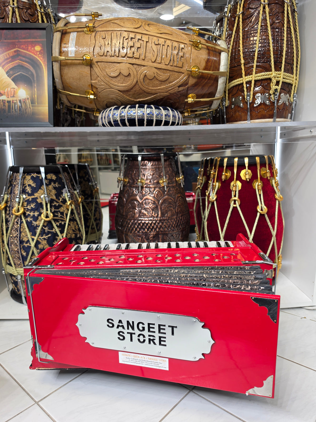 RagaFlare Red Pine Semi-Professional 39-Key Harmonium with Coupler (Minor Cosmetic Defects)