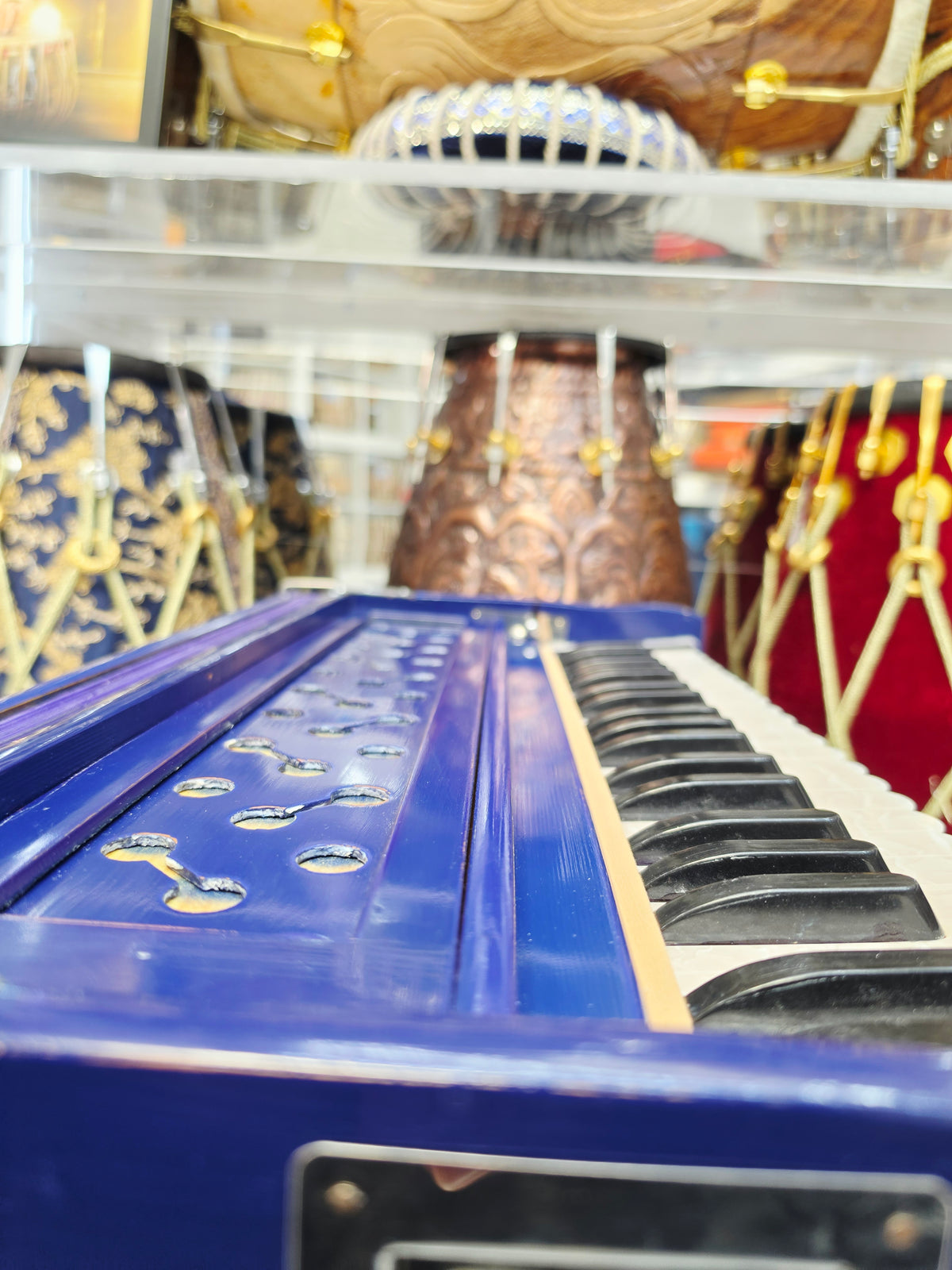 AzureVoyage Blue Professional 42-Key Traveller Harmonium with Coupler (Minor Cosmetic Blemishes)