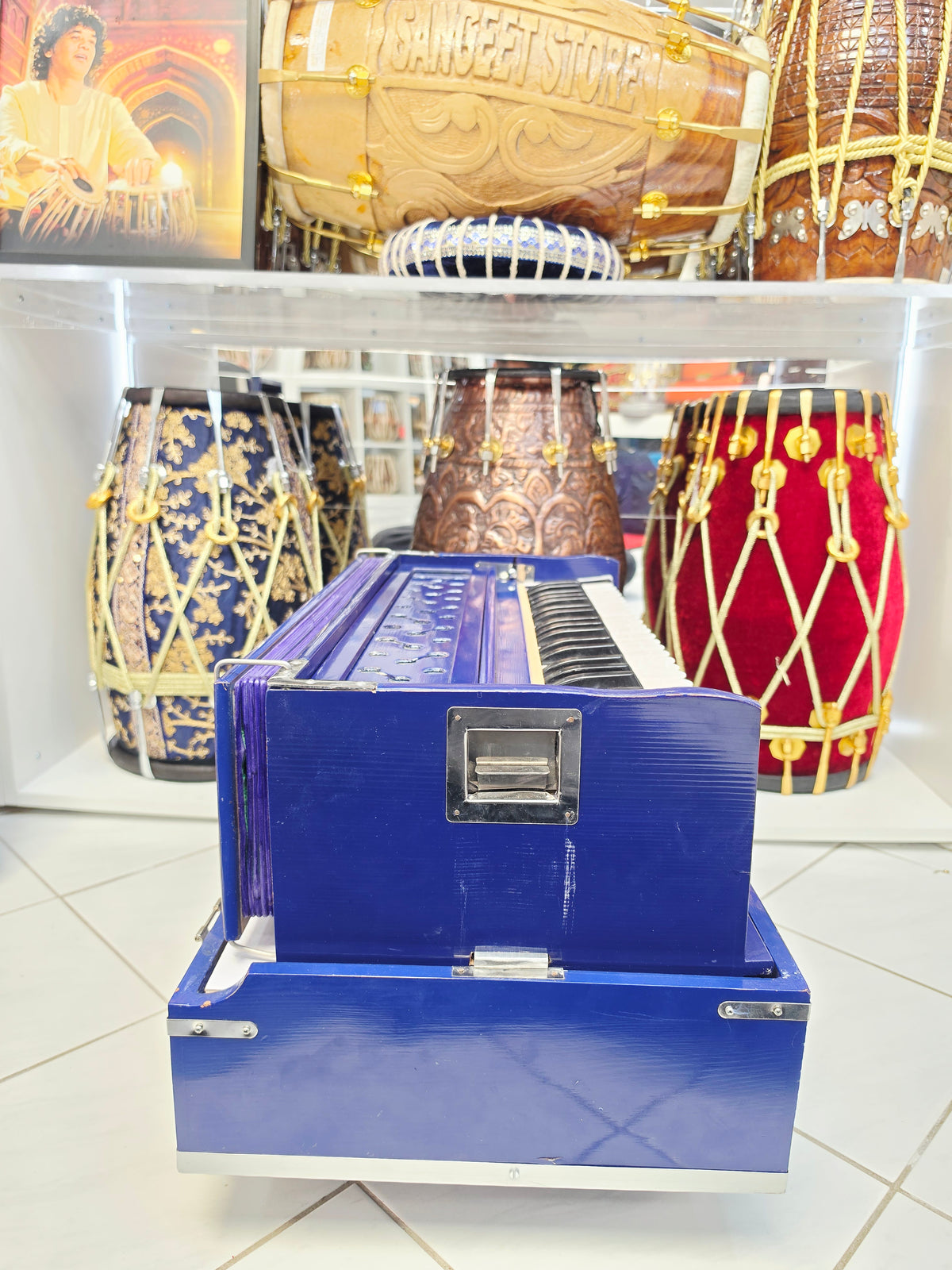 AzureVoyage Blue Professional 42-Key Traveller Harmonium with Coupler (Minor Cosmetic Blemishes)