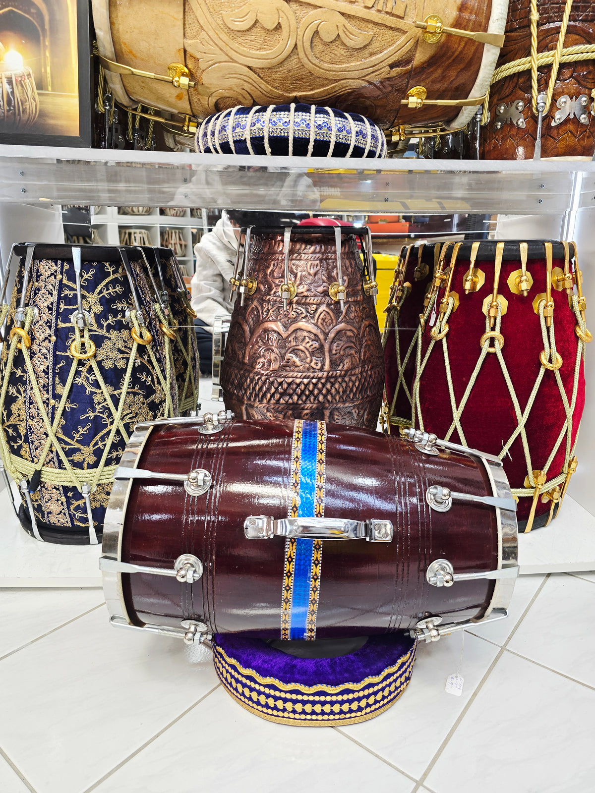 RhythmCore Student Red Sheesham Dholak | 15 lbs | Classic Bolt-Tuned Build Minor Cosmetic Defects