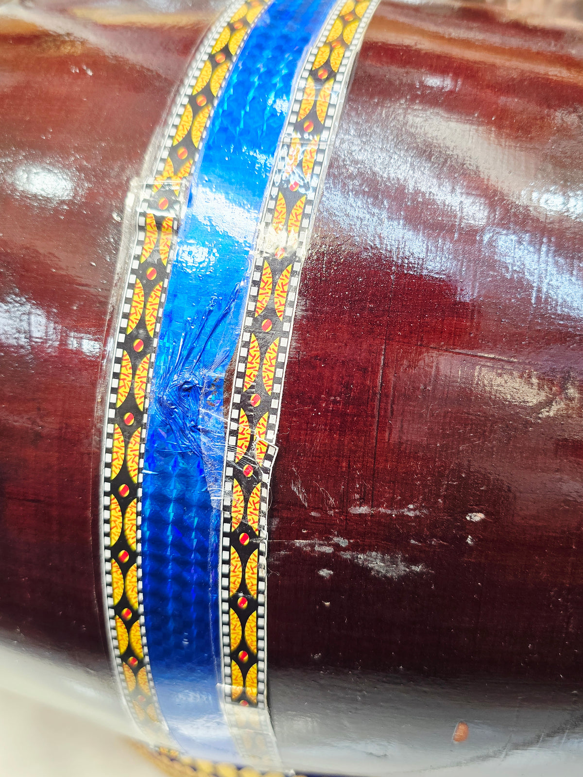 RhythmCore Student Red Sheesham Dholak | 15 lbs | Classic Bolt-Tuned Build Minor Cosmetic Defects