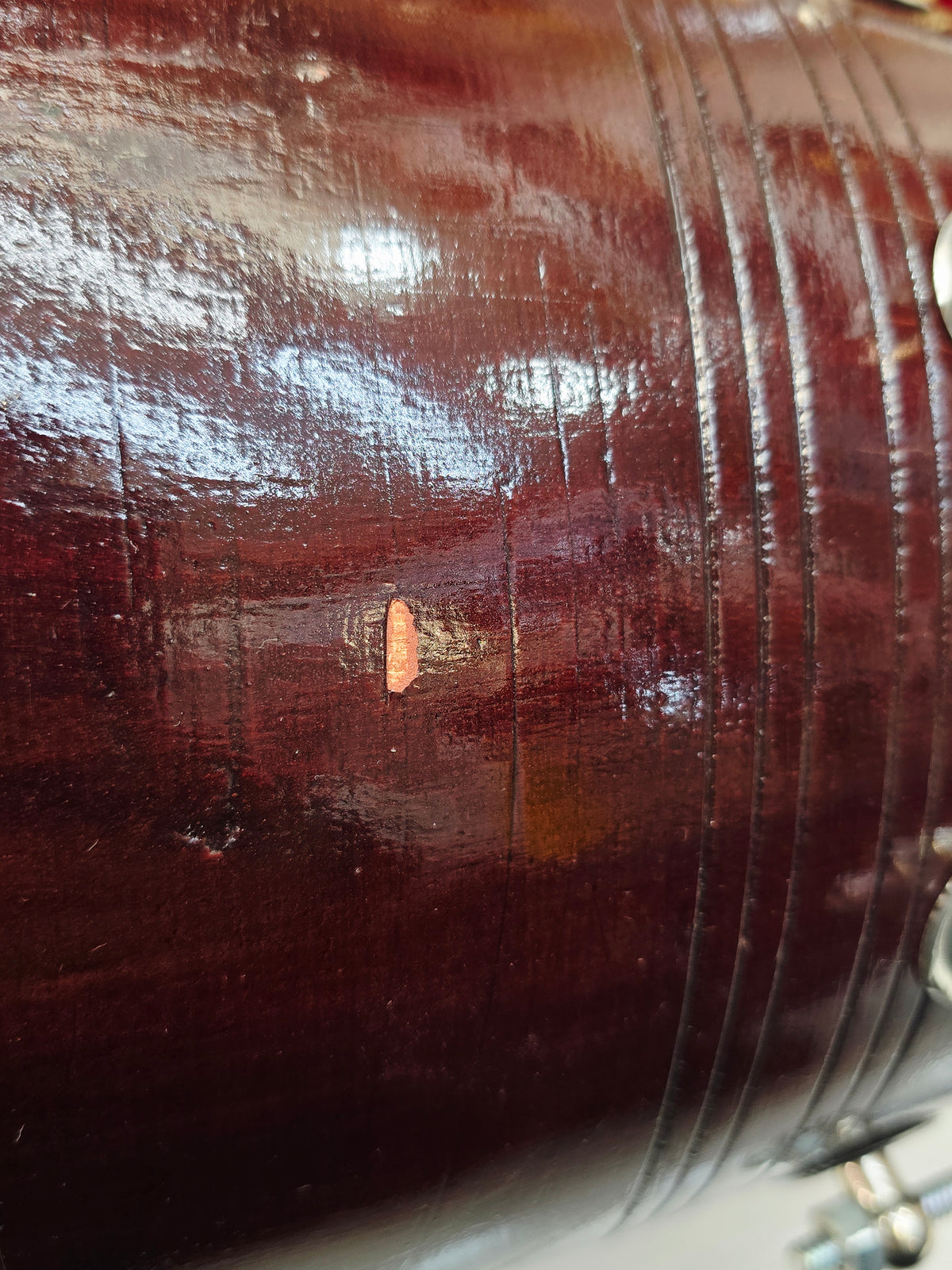 RhythmCore Student Red Sheesham Dholak | 15 lbs | Classic Bolt-Tuned Build Minor Cosmetic Defects
