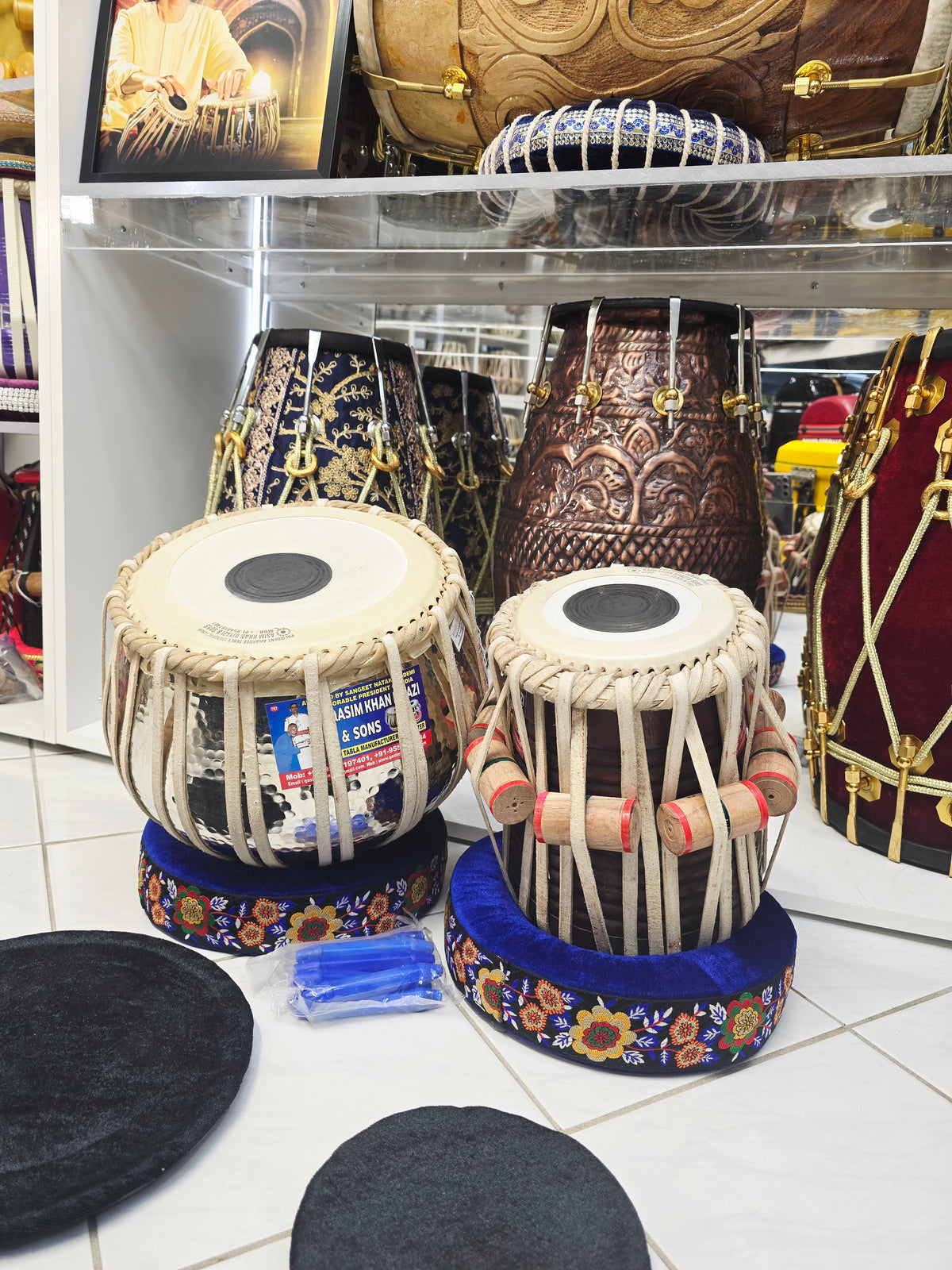 SurNaad Legacy: 5.75" D# Qasim Khan Niyazi Dayan + 9.25" Silver Copper Qasim Bayan Concert Tabla Set **
