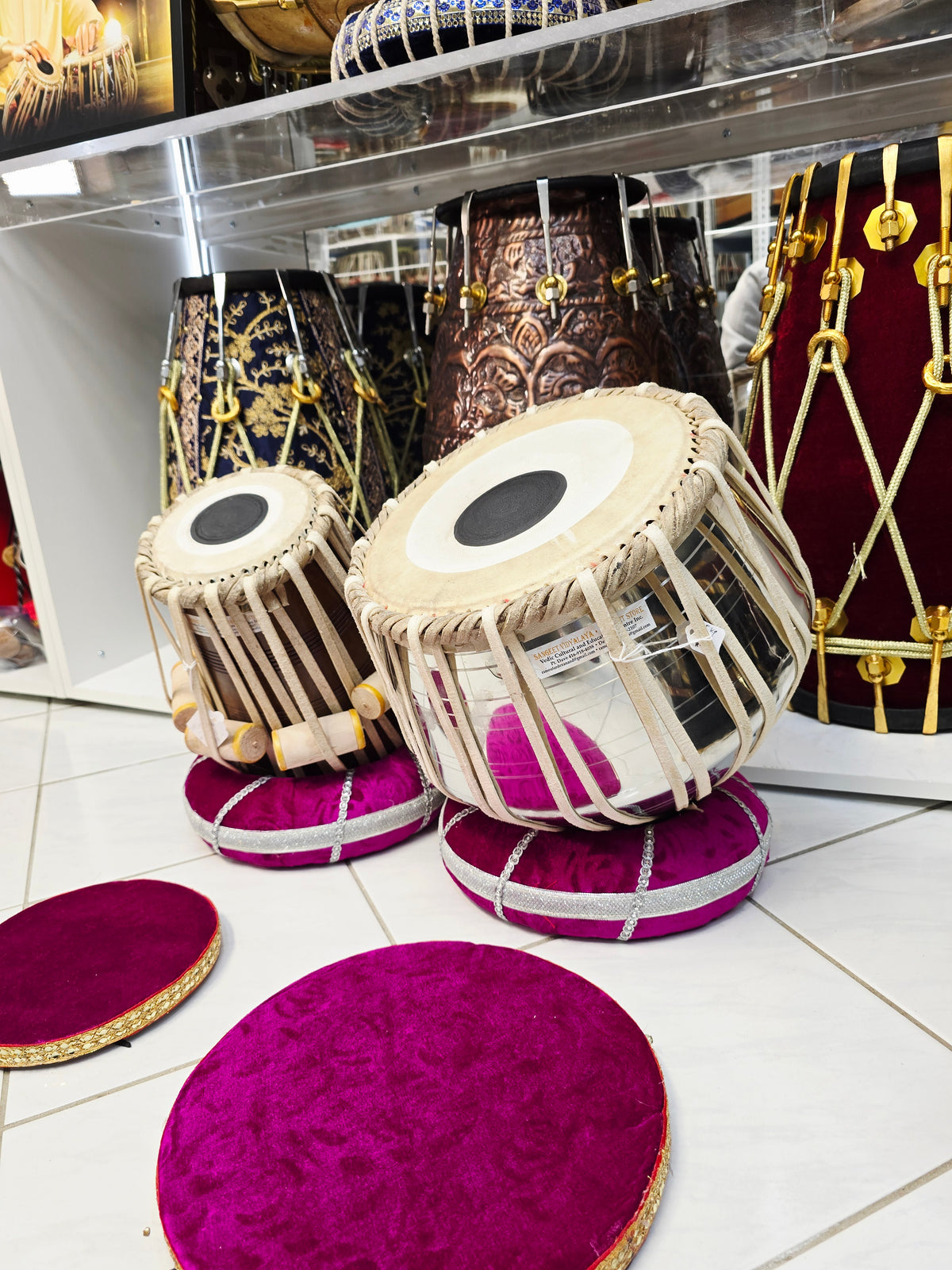 Varythm 5" F Red Sheesham Dayan + 9.25" 3.5kg Brass Bayan Economy Intermediate Tabla Set *Very Minor Cosmetic Blemishes * Minor Ringing Sound