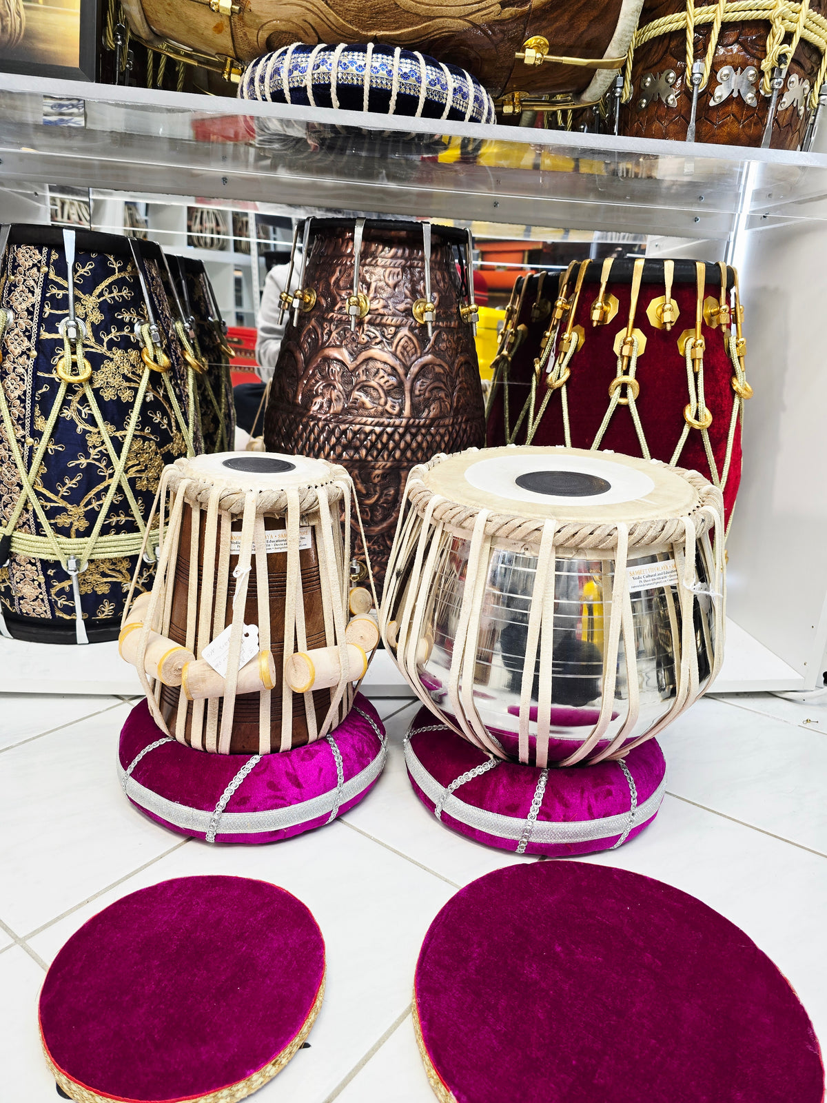 Varythm 5" F Red Sheesham Dayan + 9.25" 3.5kg Brass Bayan Economy Intermediate Tabla Set *Very Minor Cosmetic Blemishes * Minor Ringing Sound