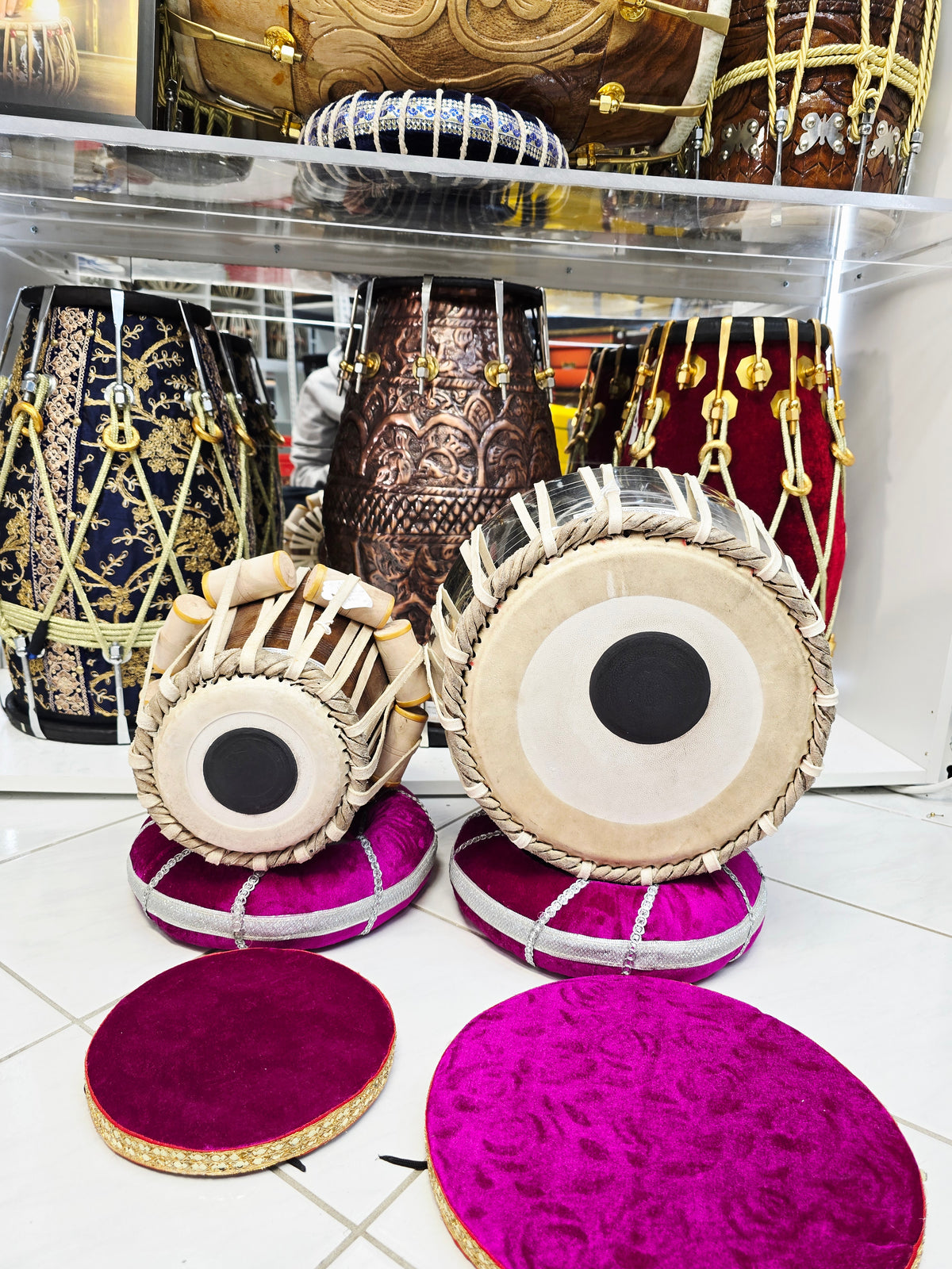Varythm 5" F Red Sheesham Dayan + 9.25" 3.5kg Brass Bayan Economy Intermediate Tabla Set *Very Minor Cosmetic Blemishes * Minor Ringing Sound