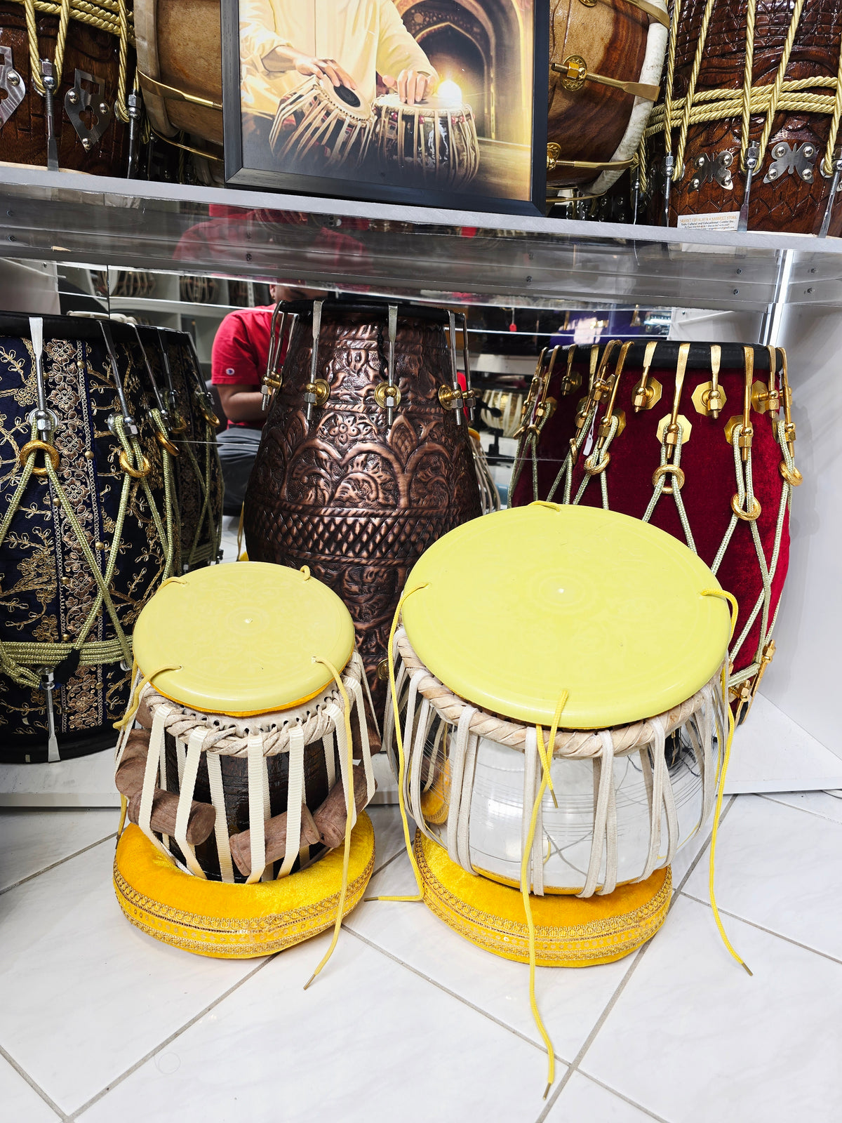 Swarodaya™ Student Tabla Set – 5.5" C# Dayan & 9.25" Steel Bayan *Very Minor Marks on Bayan