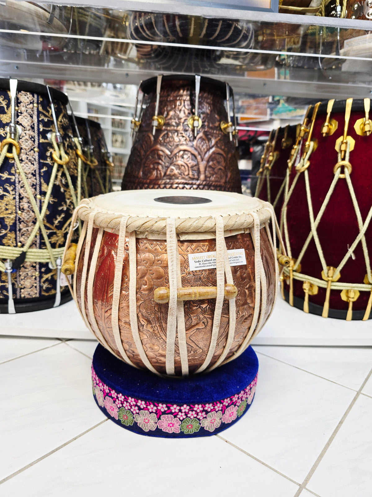 NrityaKali 9.25" Engraved Copper Bayan | Bharat Kakade Skin | Hand-Carved Kali Motif *Occasional Vibration Sound with Open Notes
