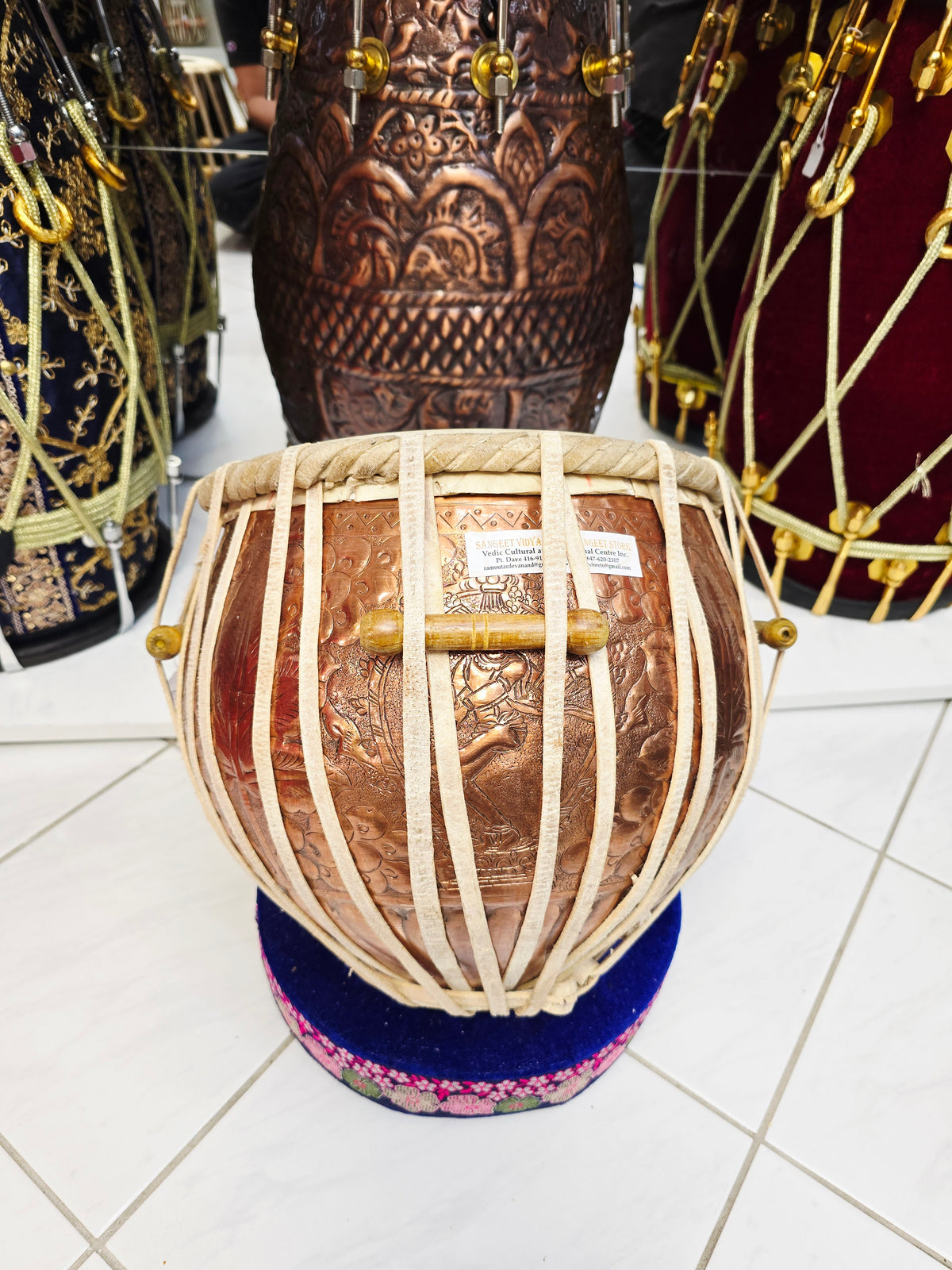 NrityaKali 9.25" Engraved Copper Bayan | Bharat Kakade Skin | Hand-Carved Kali Motif *Occasional Vibration Sound with Open Notes