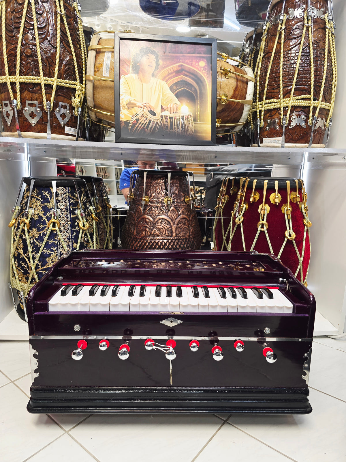 Surkriti™ Royale – 42-Key Professional Harmonium with Left-Hand Coupler, Komi Reeds & Deep Purple Gloss Finish*Minor Cosmetic Defects 10% Deposit Link for Sabrina