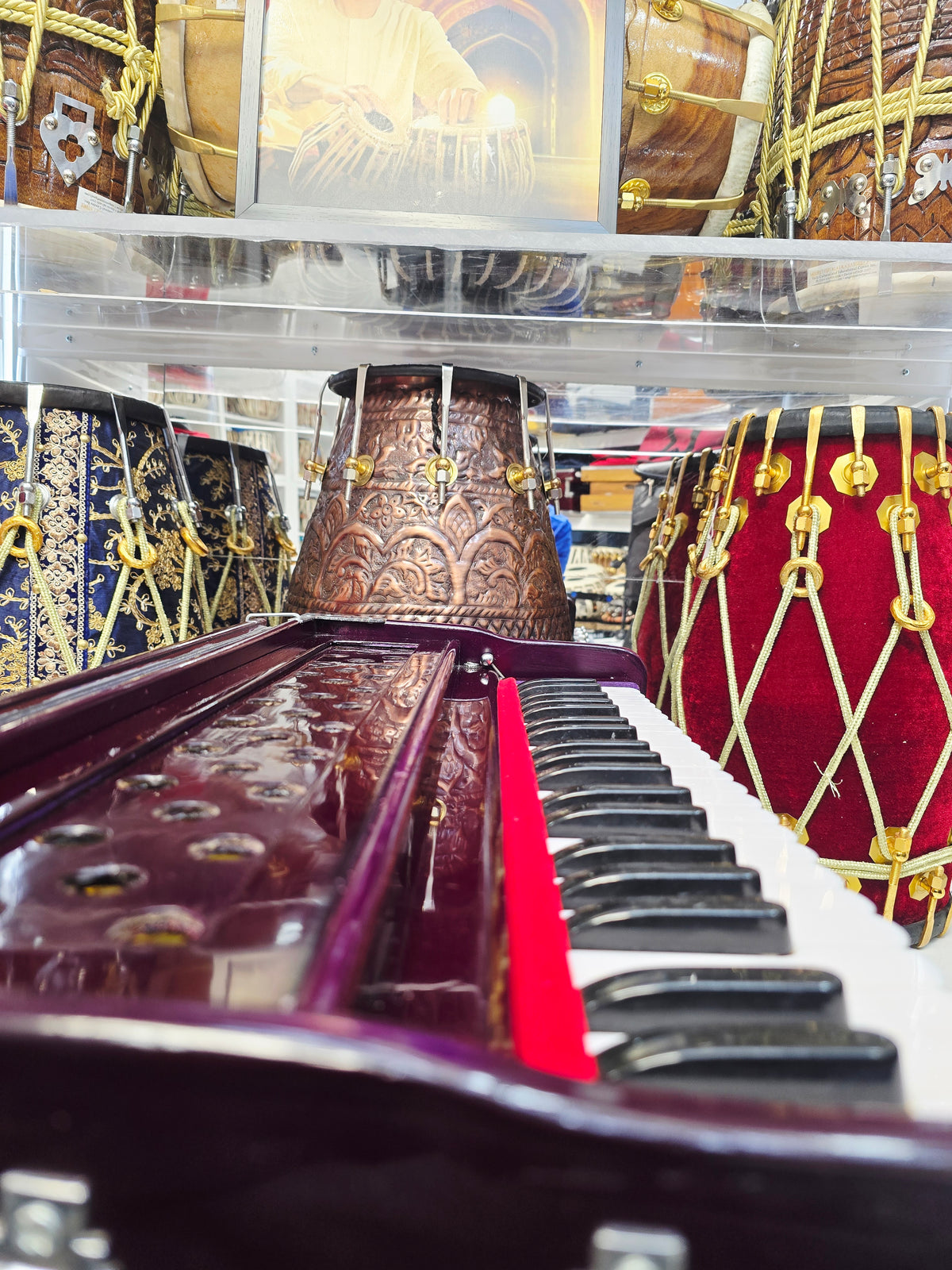 Surkriti™ Royale – 42-Key Professional Harmonium with Left-Hand Coupler, Komi Reeds & Deep Purple Gloss Finish*Minor Cosmetic Defects 10% Deposit Link for Sabrina