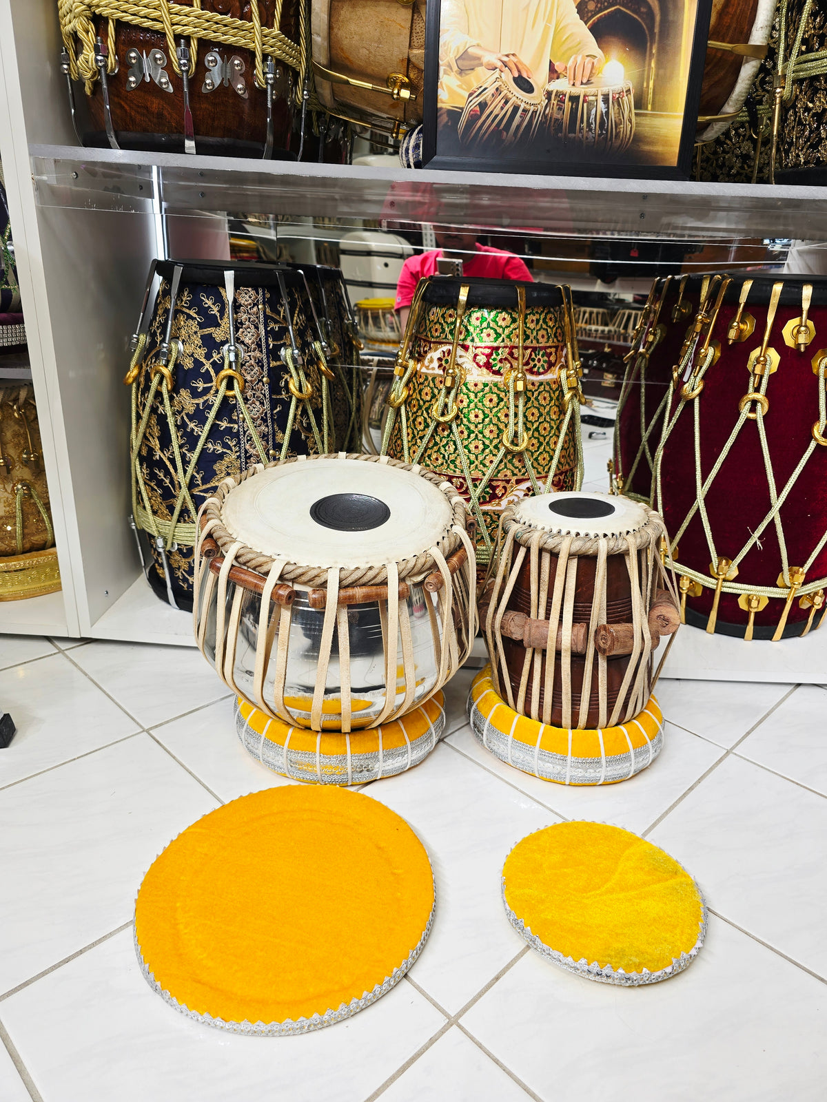 Riyaaz Heritage Semi-Professional Tabla Set | 5.5" E/D#/D Red Sheesham Dayan & 9.25" Brass Bayan | Very Minor Cosmetic Blemishes & Slight Buzzing
