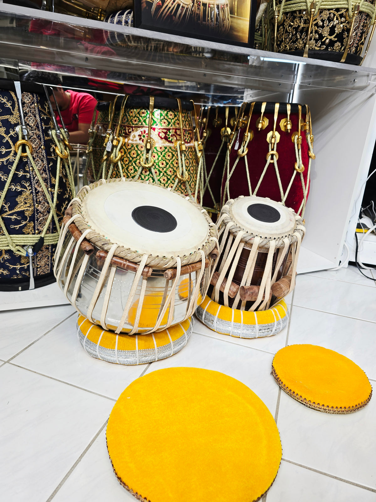 Sur Sagar Semi-Professional Tabla Set | 5.5" D/D# Red Sheesham Dayan & 9.25" Brass Bayan | Very Minor Cosmetic Blemishes