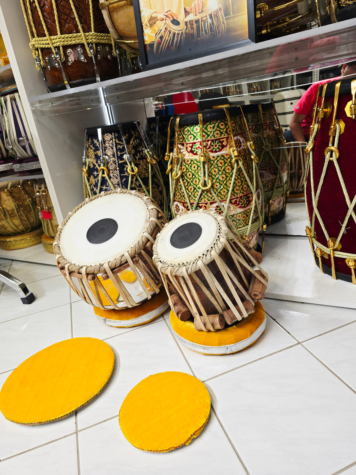 Raag Prerna Semi-Professional Tabla Set | 5.5" C#/D Red Sheesham Dayan & 9.25" Brass Bayan | Very Minor Cosmetic Blemishes