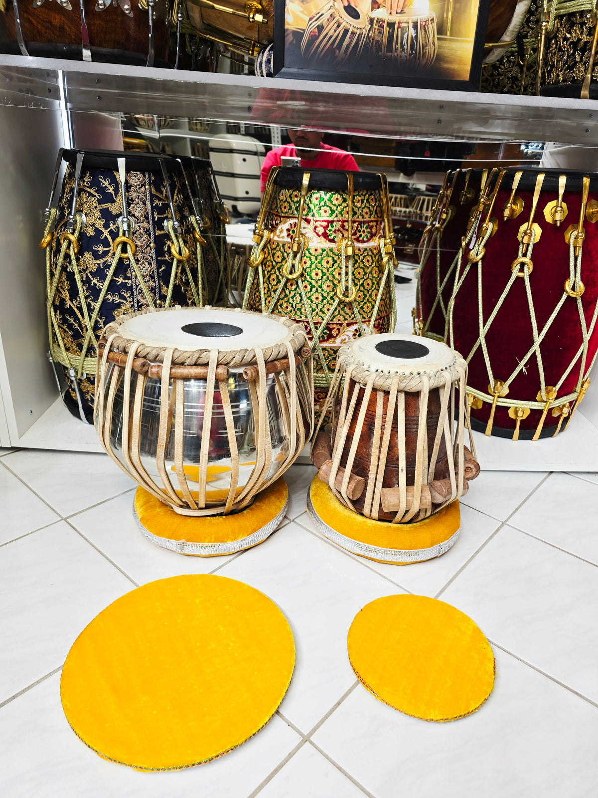 Raag Prerna Semi-Professional Tabla Set | 5.5" C#/D Red Sheesham Dayan & 9.25" Brass Bayan | Very Minor Cosmetic Blemishes