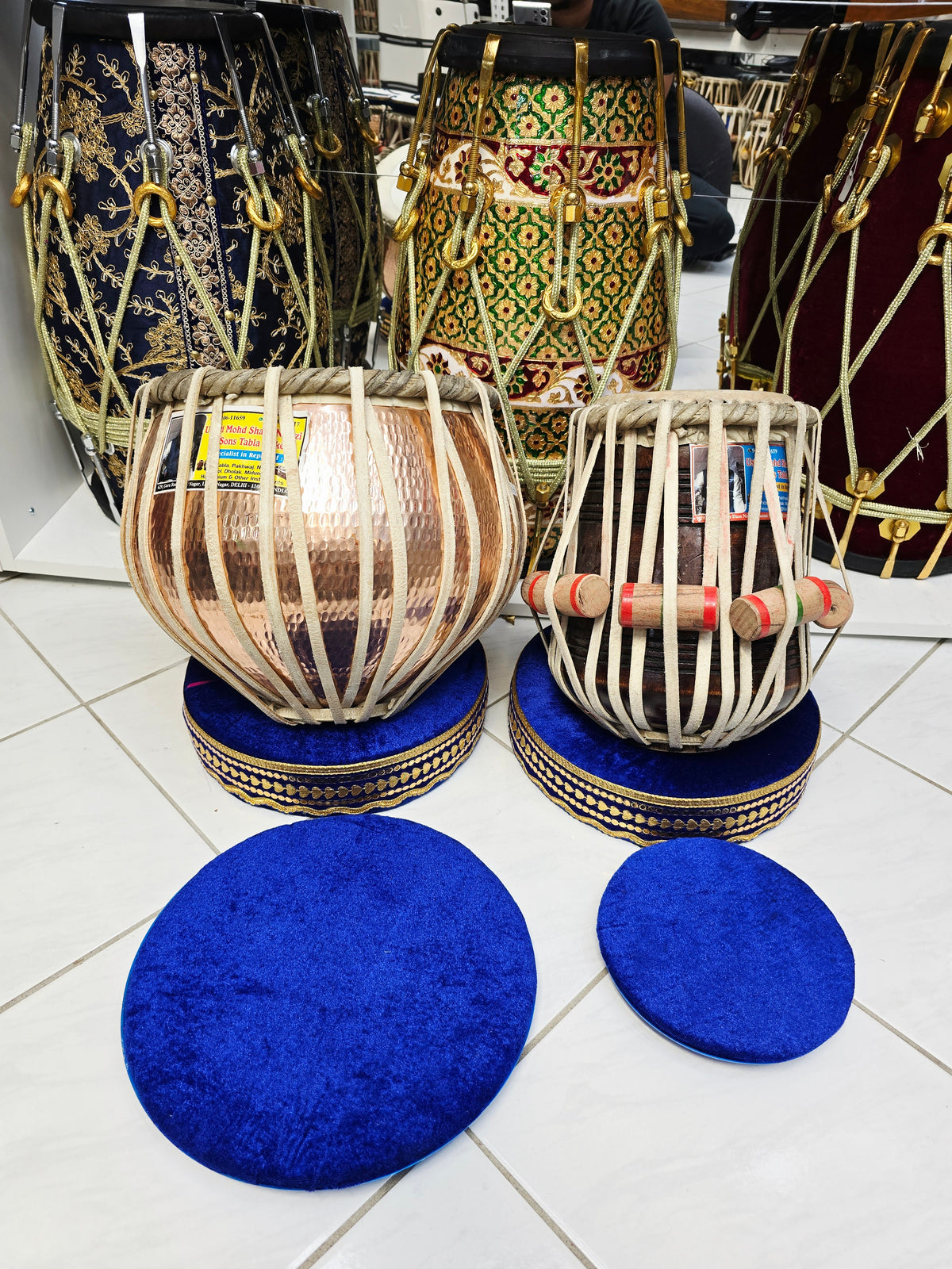Naad Prakash Heritage | 9.25" 4.170 kg Copper Bayan + 6" C#/D Red Sheesham Mohd. Sharif Concert Tabla Set Very Minor Cosmetic Blemishes *Exceptional Bayan (Tone + Feel)