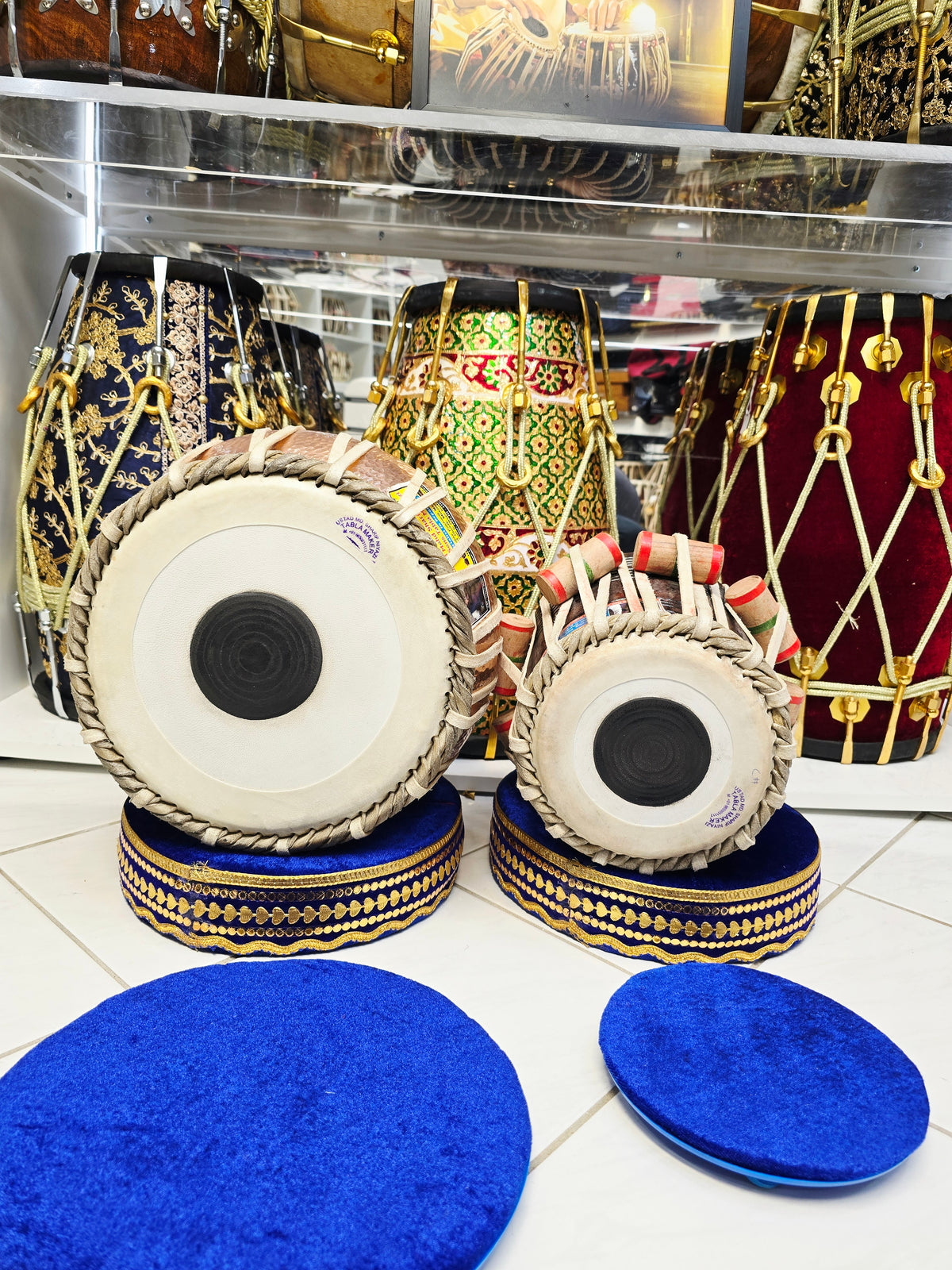 Naad Prakash Heritage | 9.25" 4.170 kg Copper Bayan + 6" C#/D Red Sheesham Mohd. Sharif Concert Tabla Set Very Minor Cosmetic Blemishes *Exceptional Bayan (Tone + Feel)