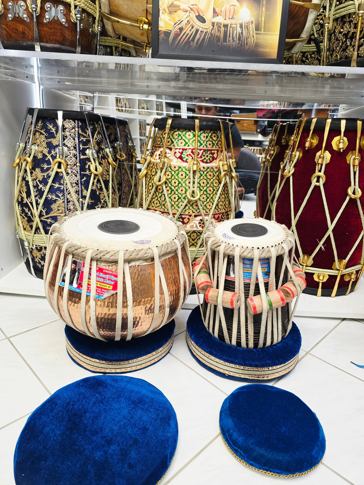 Copper Crest Elite | 9.25" Copper Bayan + 5.5" D#/E Red Sheesham Mohd. Sharif Concert Tabla Set * Very Minor Cosmetic Blemish + Barely Noticeable Ringing Sound