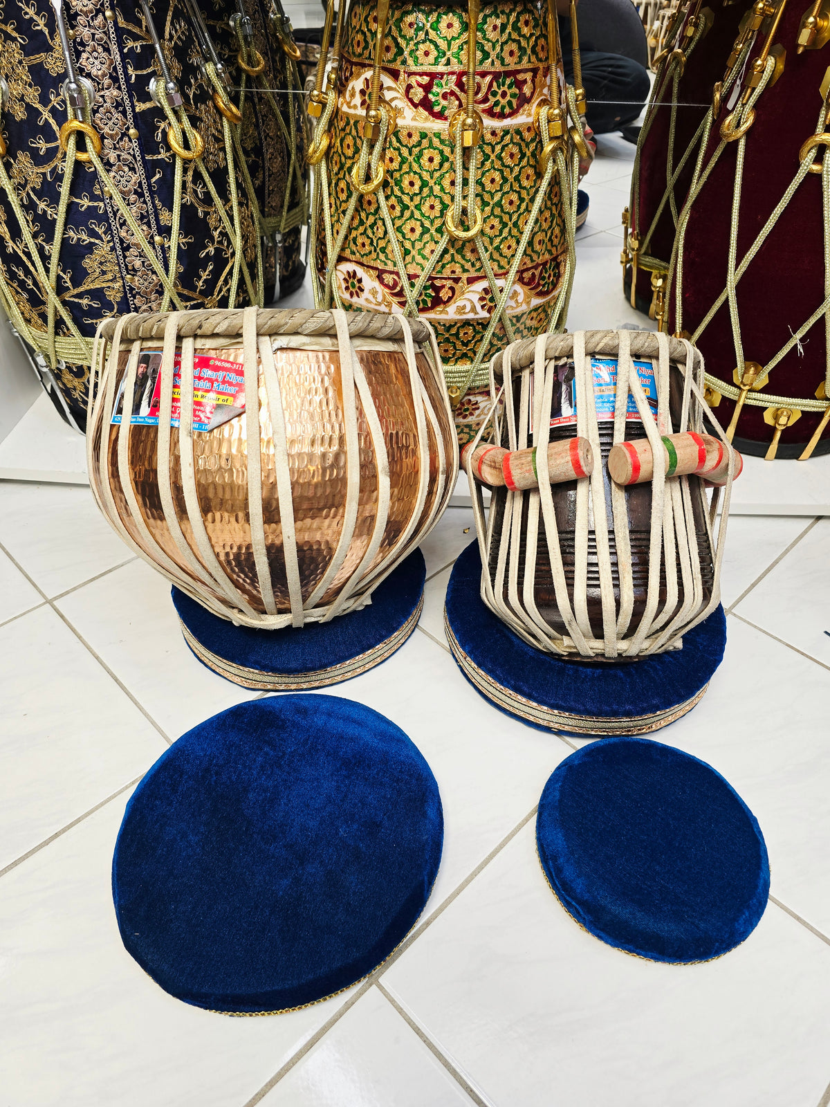 Copper Crest Elite | 9.25" Copper Bayan + 5.5" D#/E Red Sheesham Mohd. Sharif Concert Tabla Set * Very Minor Cosmetic Blemish + Barely Noticeable Ringing Sound
