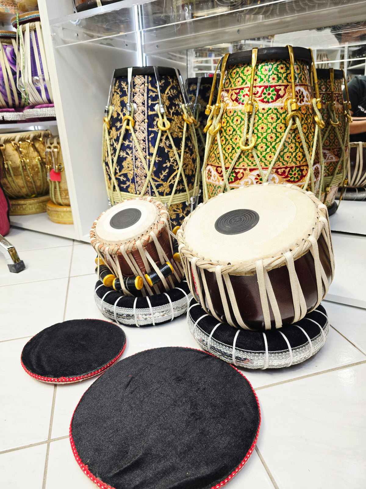 Bronze Stardust Junior | 4.75" Dayan + 8.25" Sparkly Bronze Painted Toddler Tabla Set *Very Minor Cosmetic Blemishes
