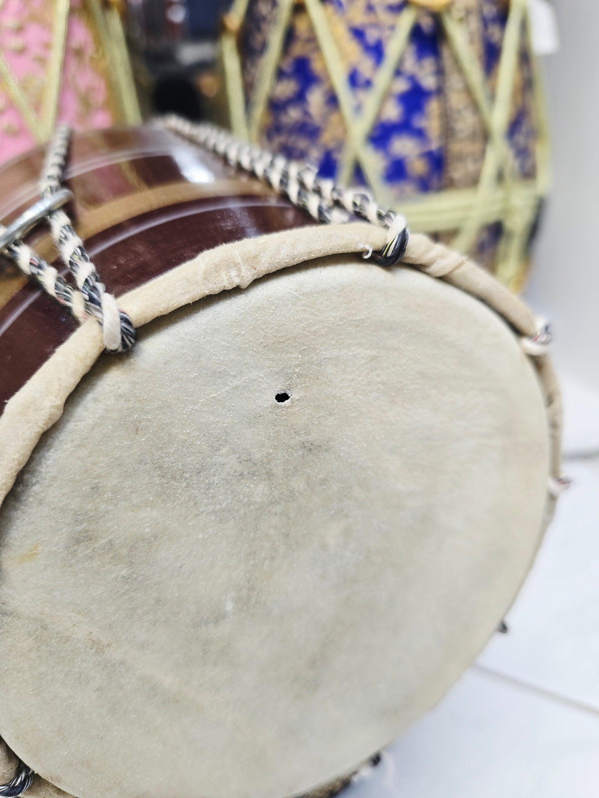 Brown Toddler Dholak (Ages 1-3) *Very Minor Skin Rip and Minor Cosmetic Defects
