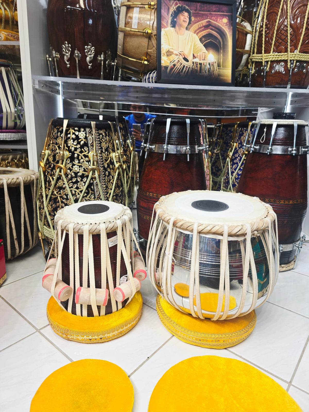 Raagpravaah Scholar | 9.25" Steel Bayan + 5.5" Red Sheesham D/D# Dayan Advanced Student Quality Tabla Set *Very Minor Cosmetic Blemishes