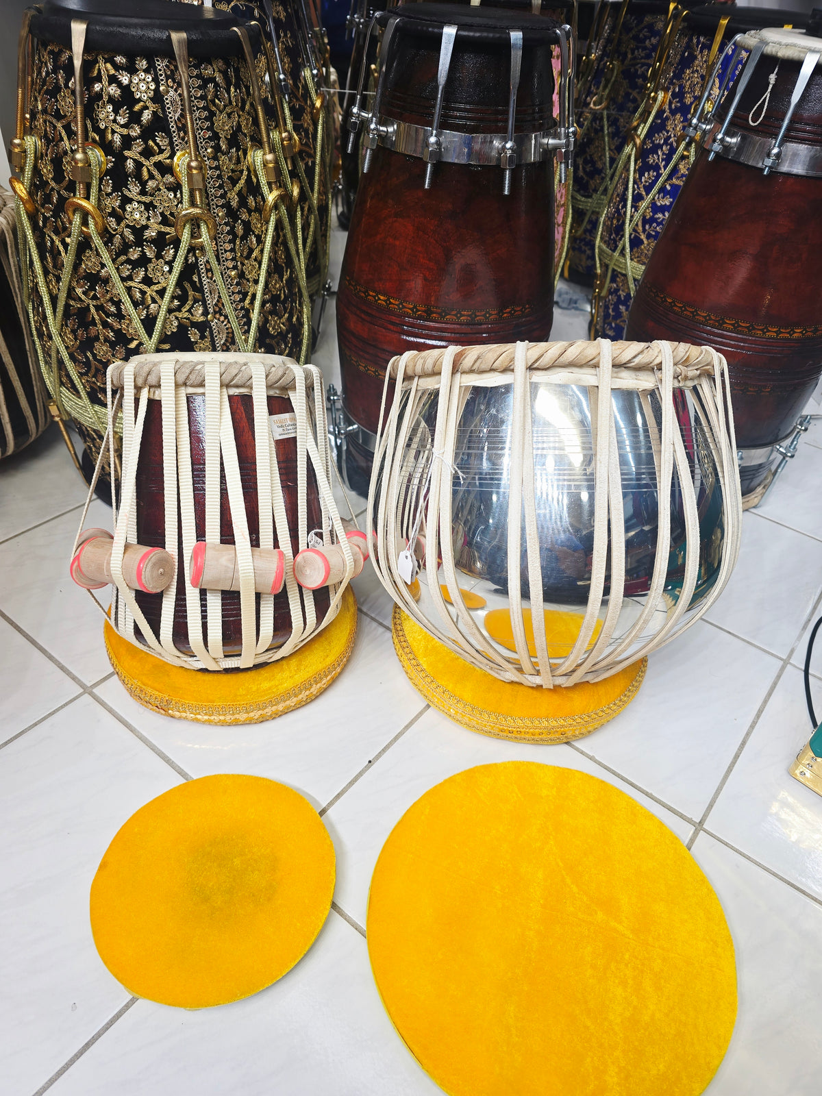 Raagpravaah Scholar | 9.25" Steel Bayan + 5.5" Red Sheesham D/D# Dayan Advanced Student Quality Tabla Set *Very Minor Cosmetic Blemishes