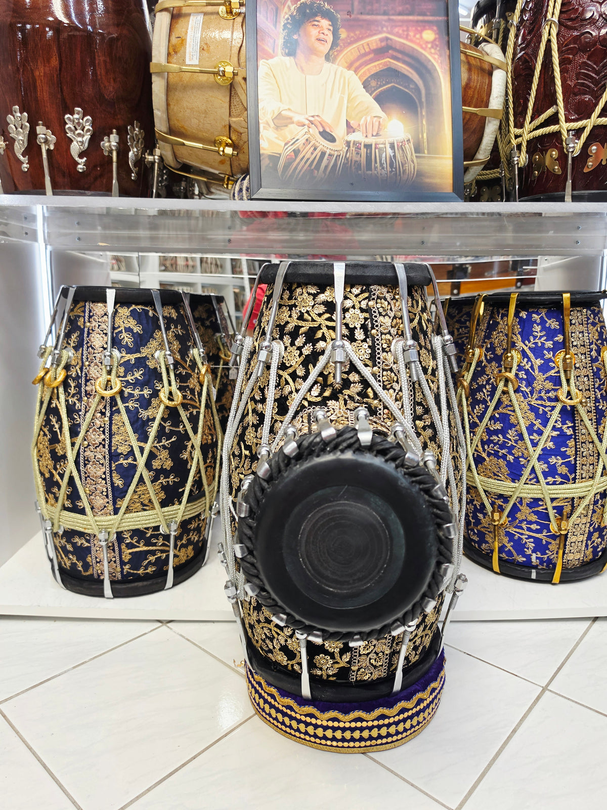 Sur Rang Royale | Premium Black Sherwani-Wrapped Red Sheesham Tabolak (Tabla Dholak) with 5.5" E Dayan *Promotional Price + Exceptional Tone*