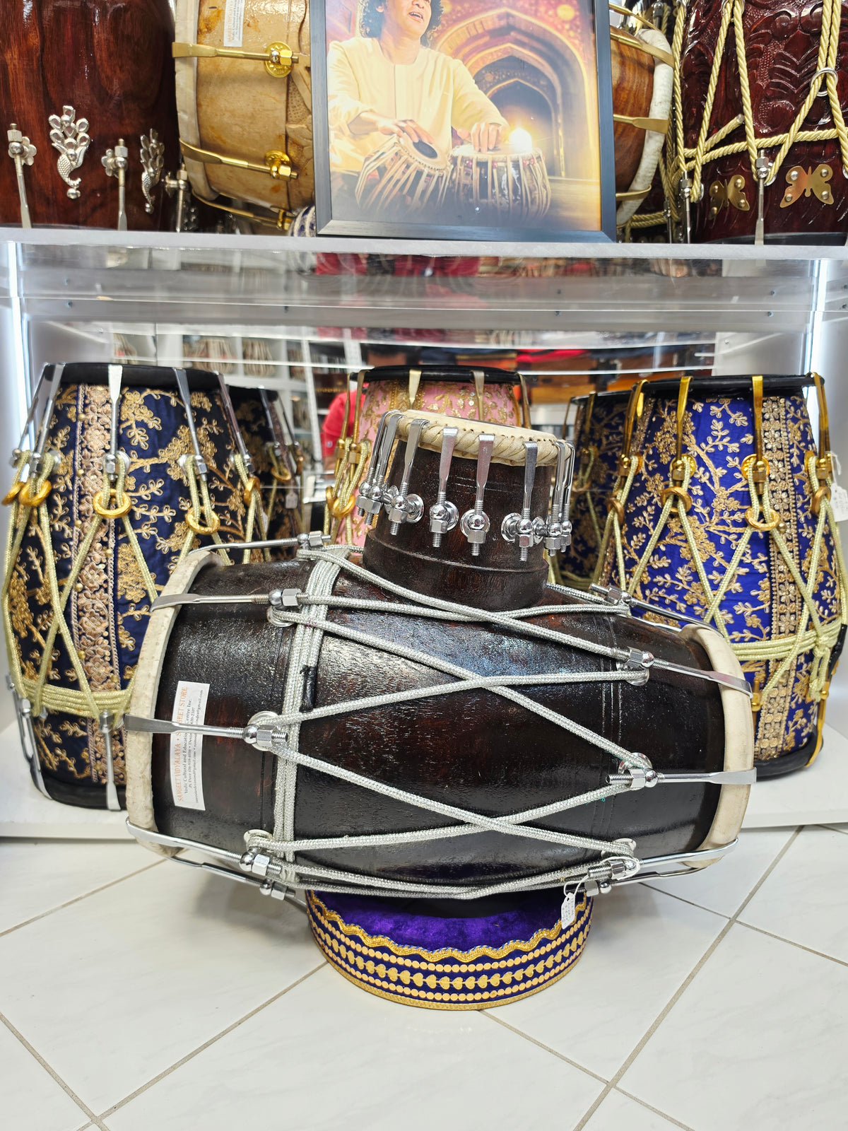 Parampara Naad | Traditional Black coloured Red Sheesham Tabolak (Tabla Dholak) with 5" F Dayan *Exceptional Tone + Promotional Price