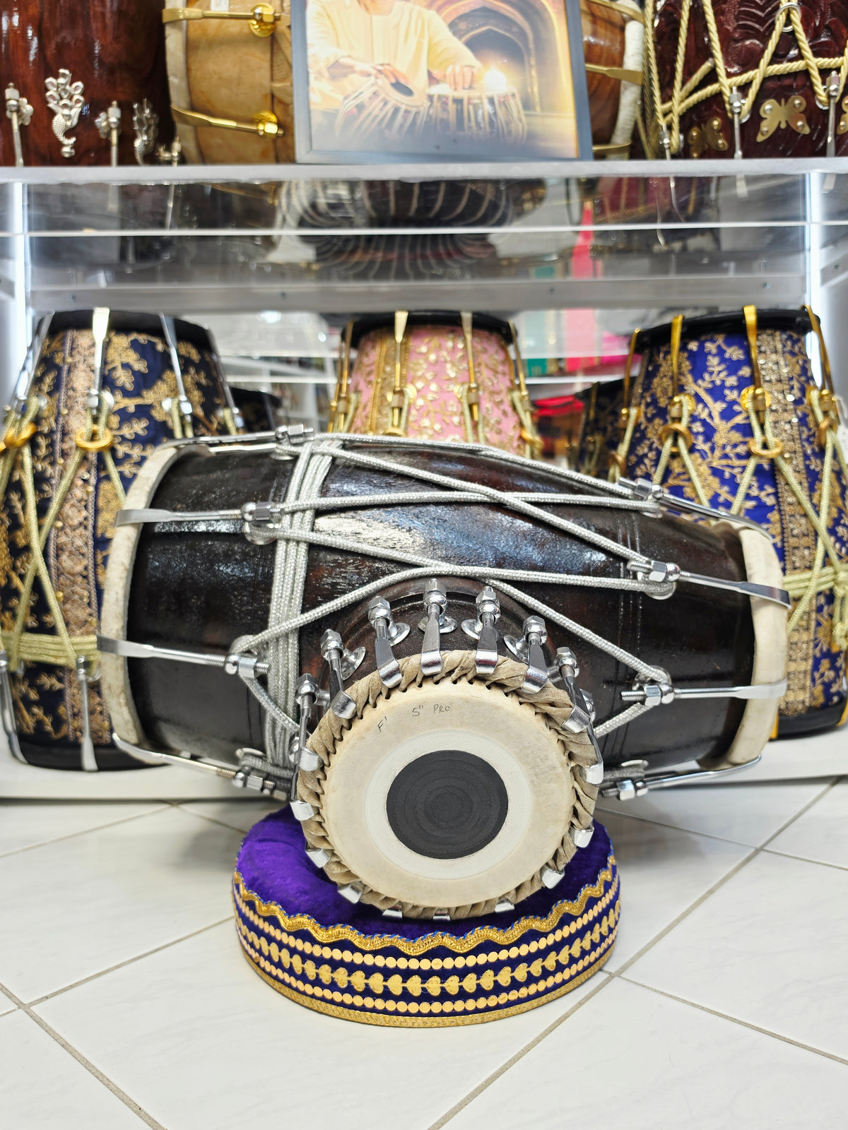 Parampara Naad | Traditional Black coloured Red Sheesham Tabolak (Tabla Dholak) with 5" F Dayan *Exceptional Tone + Promotional Price