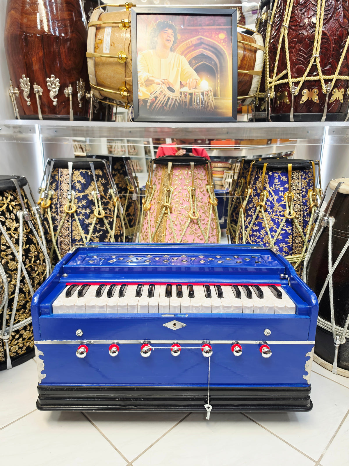 BLUE NOVA — 39-Key Semi-Pro Harmonium with Coupler * Cosmetic Blemishes (Cosmetic Crack on Cover)