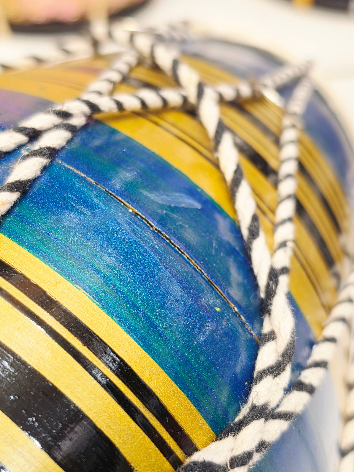 Blue & Gold Toddler Dholak with Black Stripes (For Ages 1-3) * Cosmetic Defects