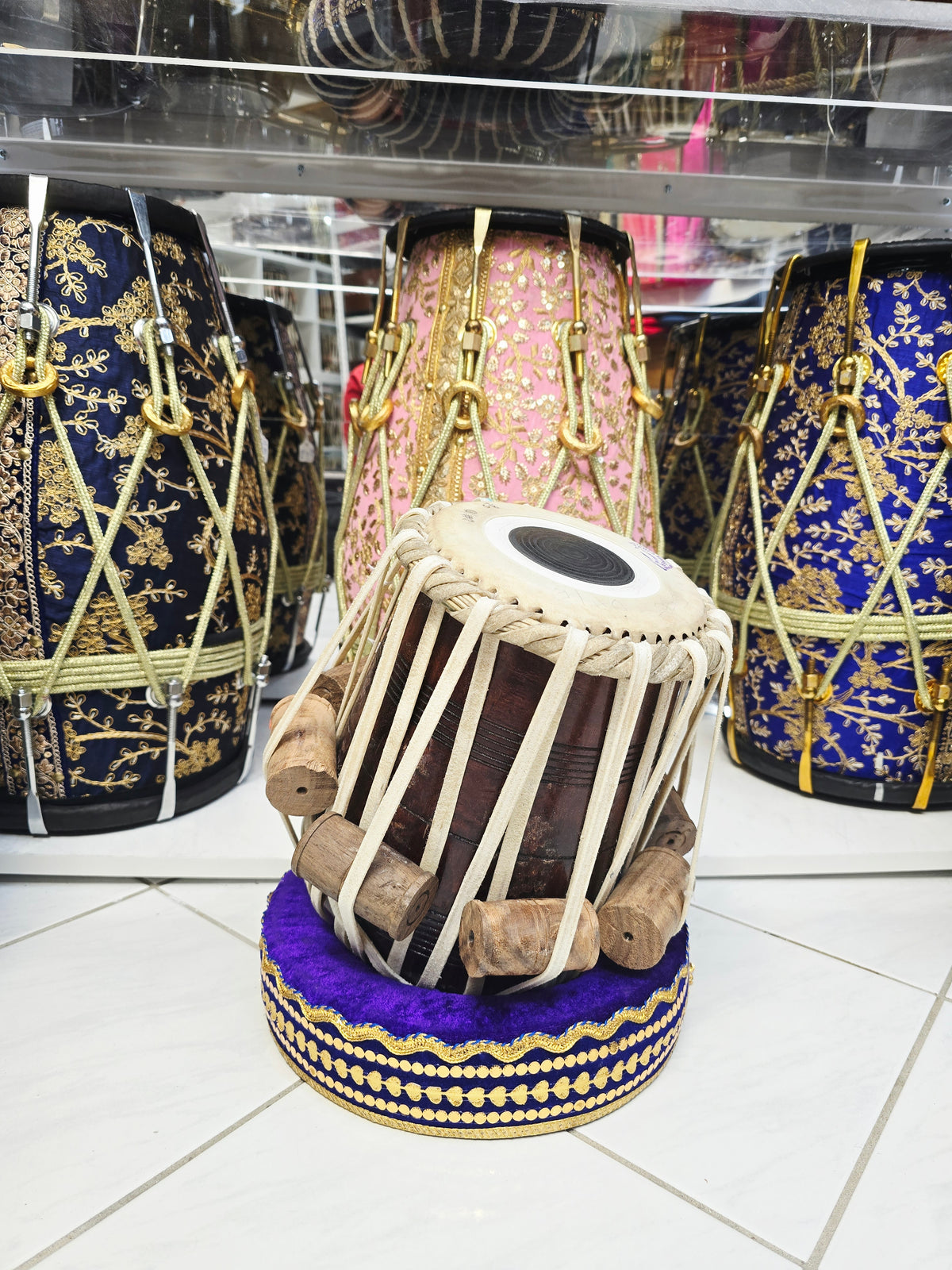 RudraSwar Heritage | 5⅞" D/D# Red Sheesham Mohd. Sharif Skin Tabla Dayan *Cosmetic Blemishes on Shell