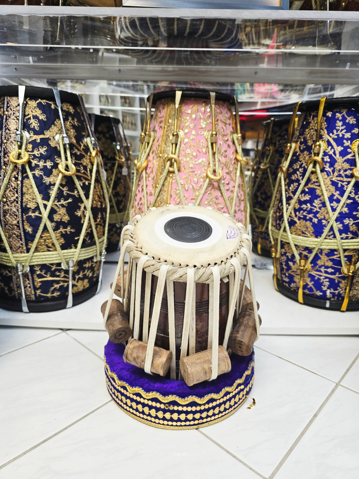 RudraSwar Heritage | 5⅞" D/D# Red Sheesham Mohd. Sharif Skin Tabla Dayan *Cosmetic Blemishes on Shell