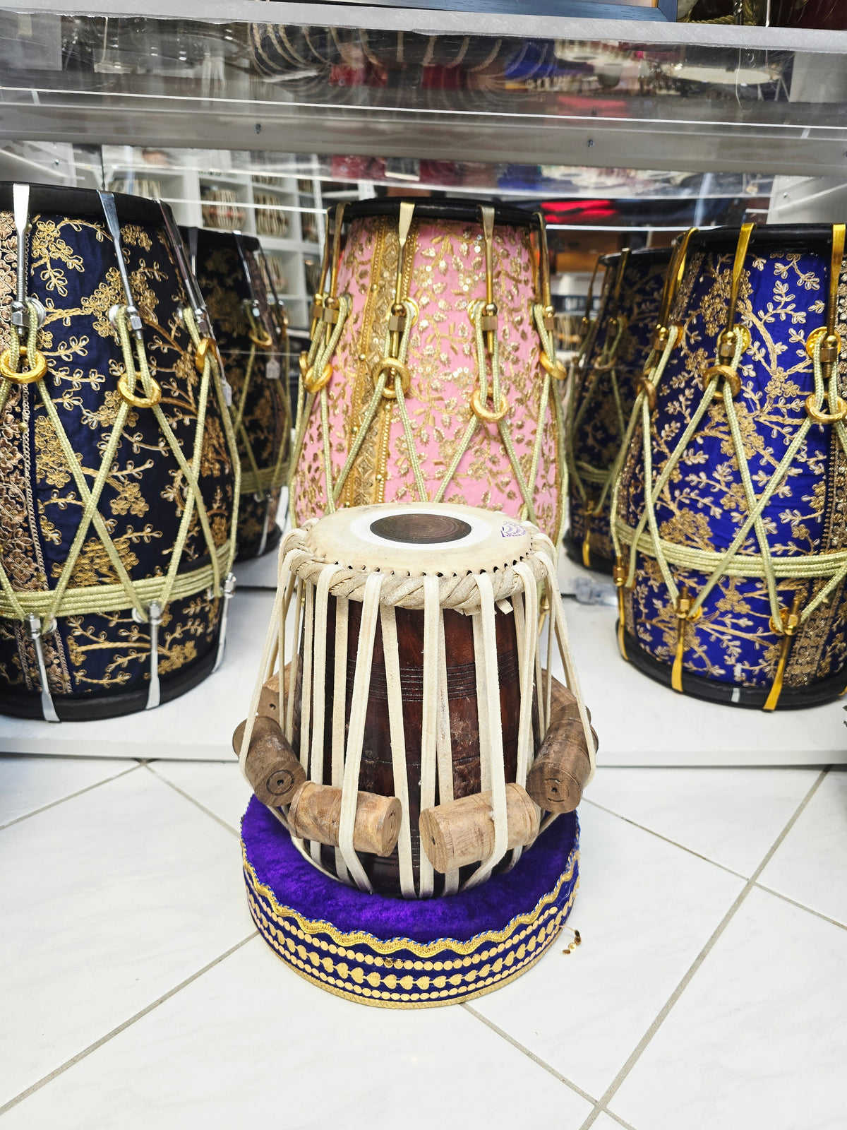 RudraSwar Heritage | 5⅞" D/D# Red Sheesham Mohd. Sharif Skin Tabla Dayan *Cosmetic Blemishes on Shell