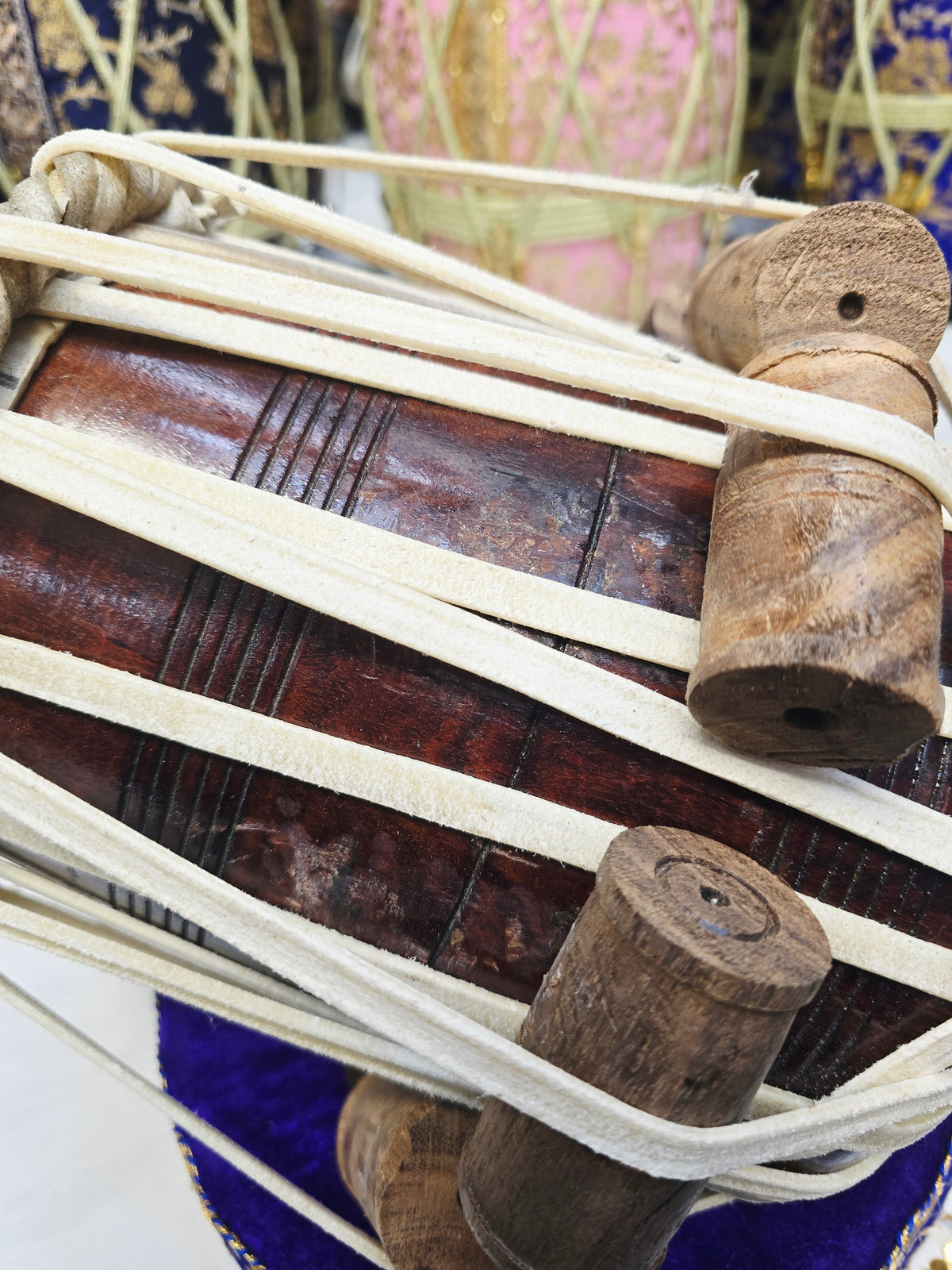 RudraSwar Heritage | 5⅞" D/D# Red Sheesham Mohd. Sharif Skin Tabla Dayan *Cosmetic Blemishes on Shell
